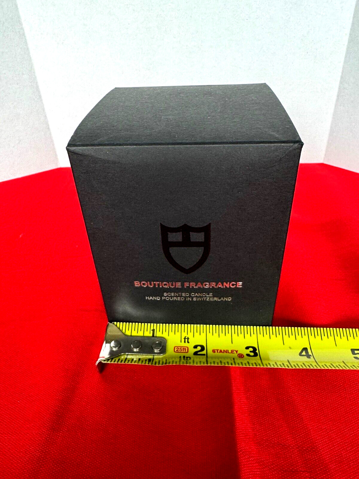 Tudor Candle Scented Black Glass Lid Authentic Unused Height 4 inches Gift Box