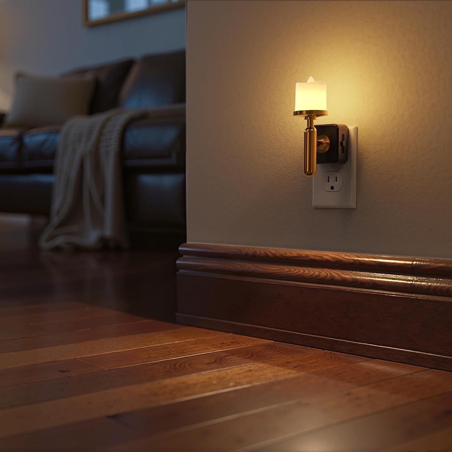 Versatile Flameless Night Light with Dusk to Dawn Sensor – 3000K Soft White
