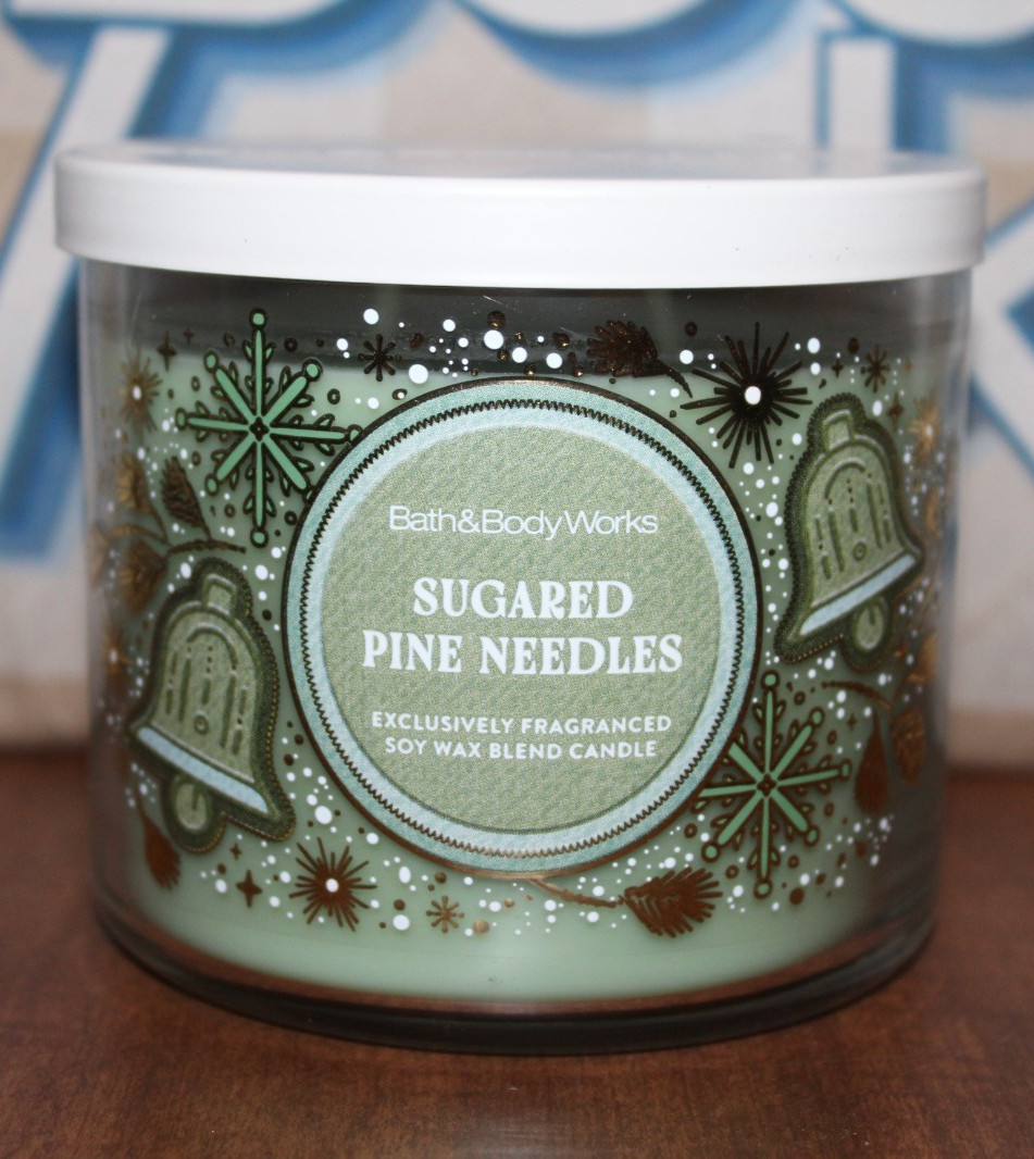 Bath & Body Works 3-Wick Candle 14.5 oz Sugared Pine Needles New! Messy Wax