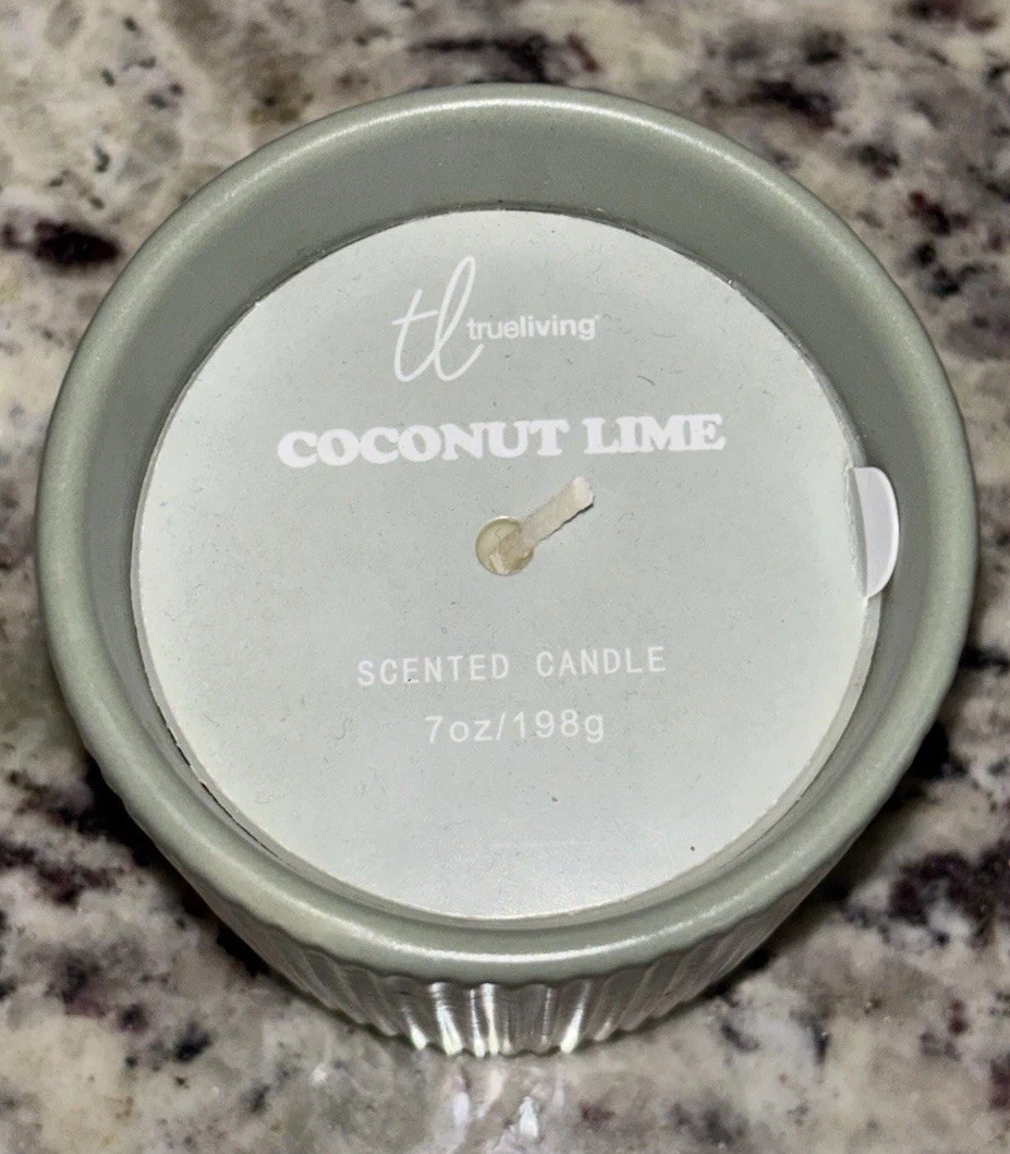 Coconut Lime Candle Green Ceramic Jar 7oz Modern Home Decor