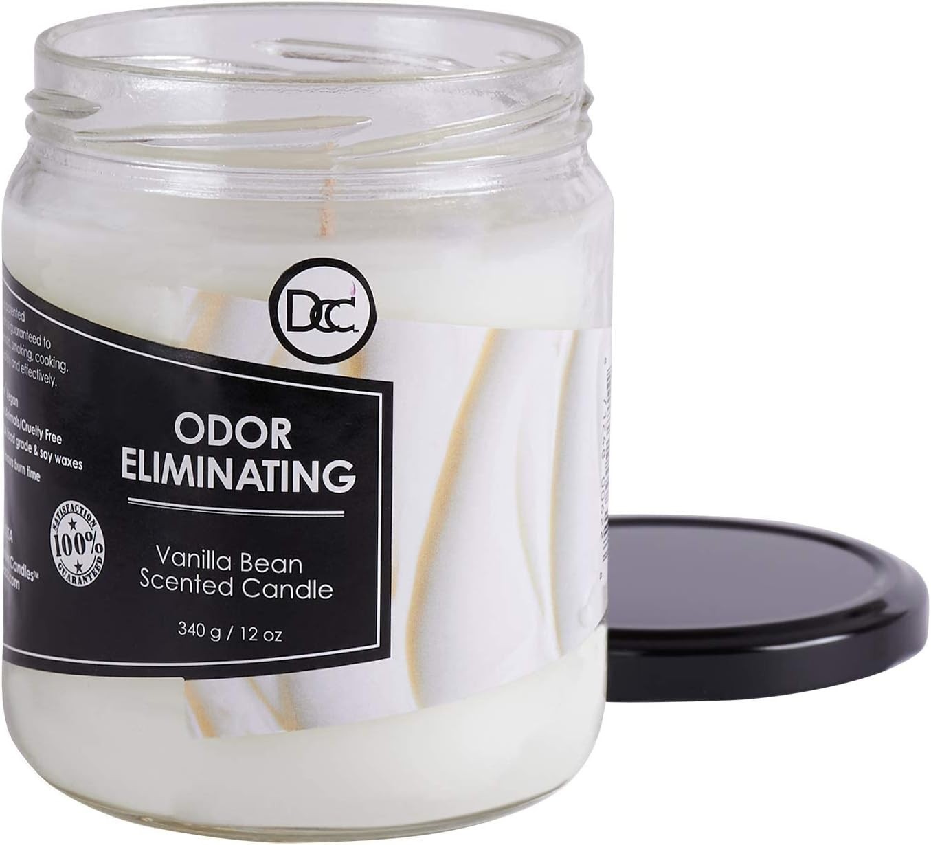 12oz Vanilla Bean Candle – 80-Hour Fragrance for Pet and Smoke Odor Elimination