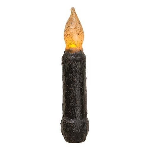 NEW PRIMITIVE BLACK TIMER TAPER CANDLE Grungy TEXTURE 4″ HALLOWEEN FARMHOUSE