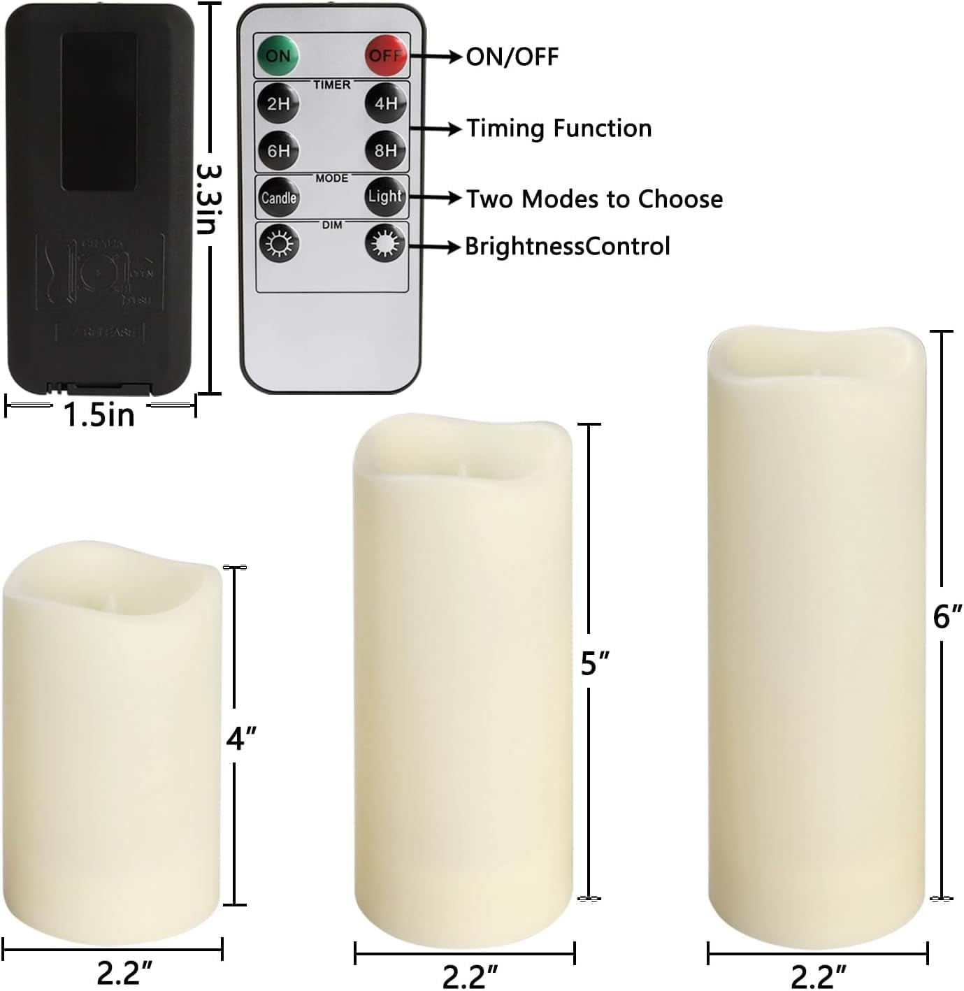 Set of 24 Waterproof Outdoor Flameless Candles, LED Candles with 4 Remote and Ti