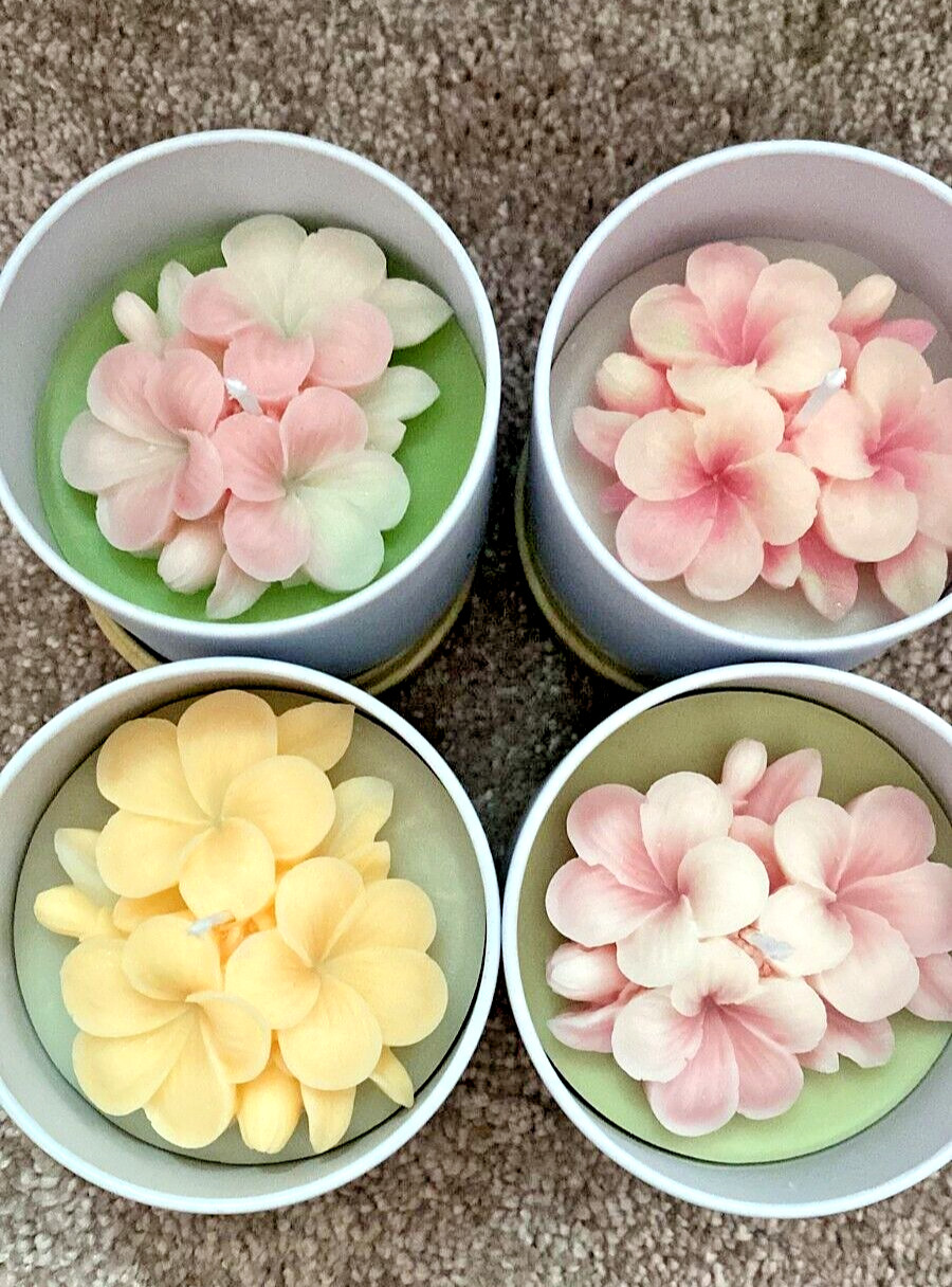 Handmade Flower Candles Made From Soywax In 4oz & 2oz Tins – Lightly Scented