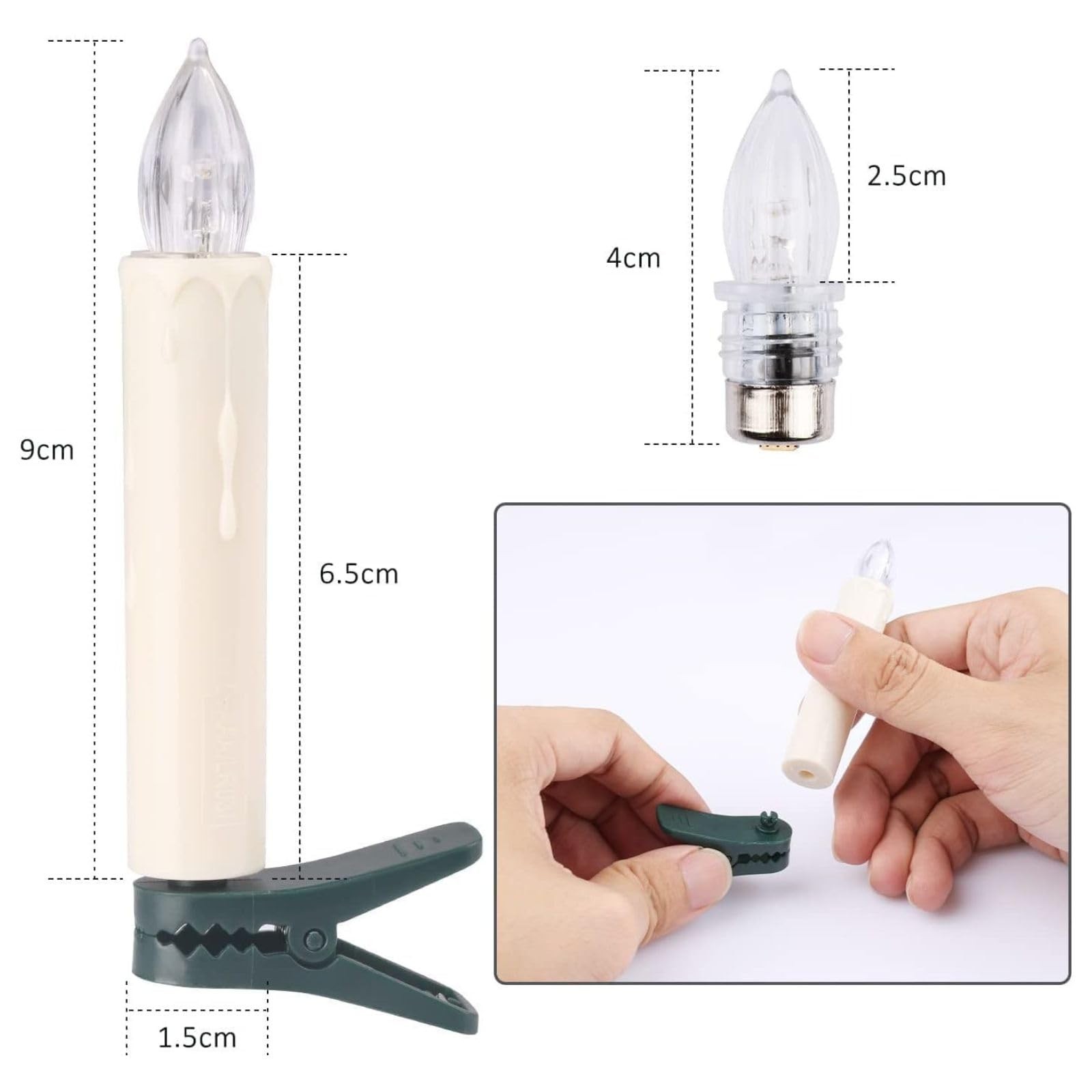 20 PCS LED Candles Timer Waterproof Dimmable Flameless Battery Candle Lights