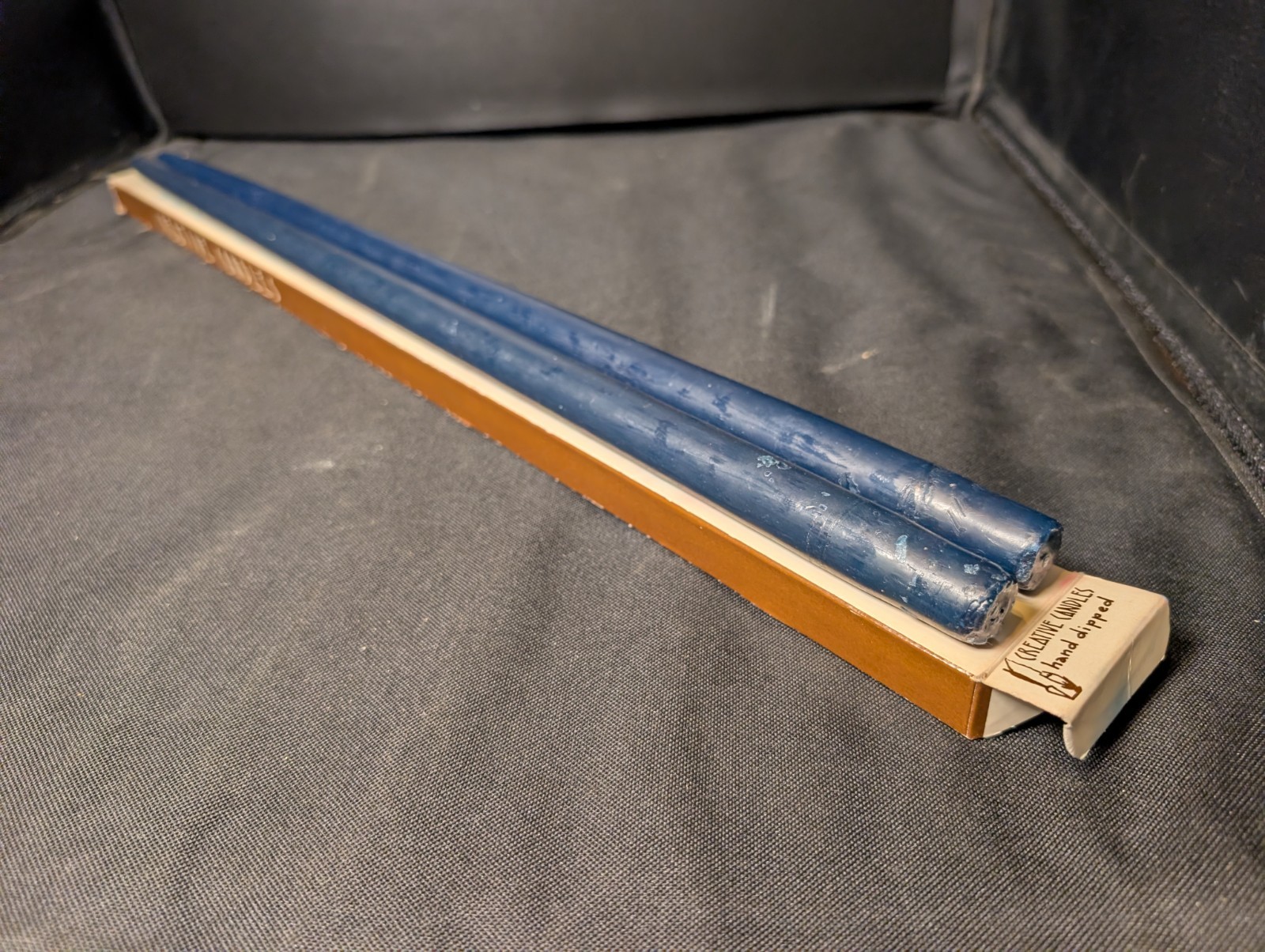 Creative Candles Vintage Hand-Dipped Tapers 2 Piece Blue 24” Original Box