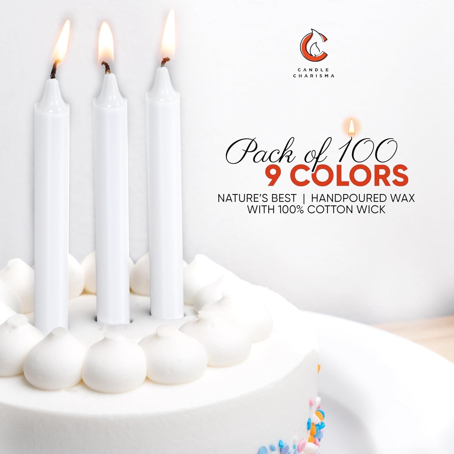 100 White Spell Candles – 4″ Unscented Paraffin Chime Candles, Smokeless & Dr…