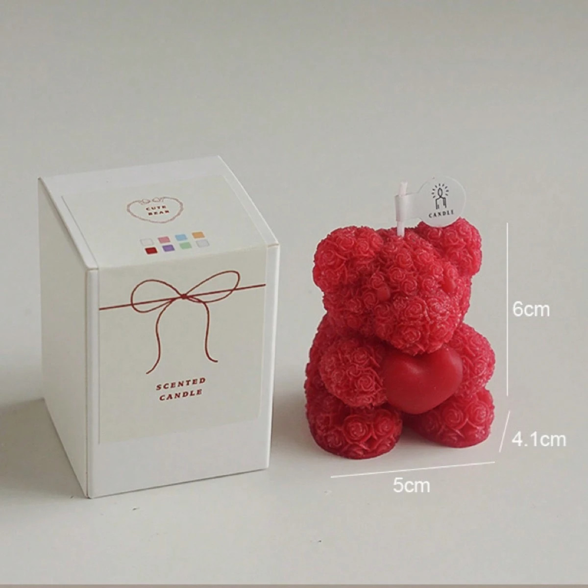 1pc Valentines Rose Bear Candle Aromatherapy Lovely Decoration Partner Hand Gift