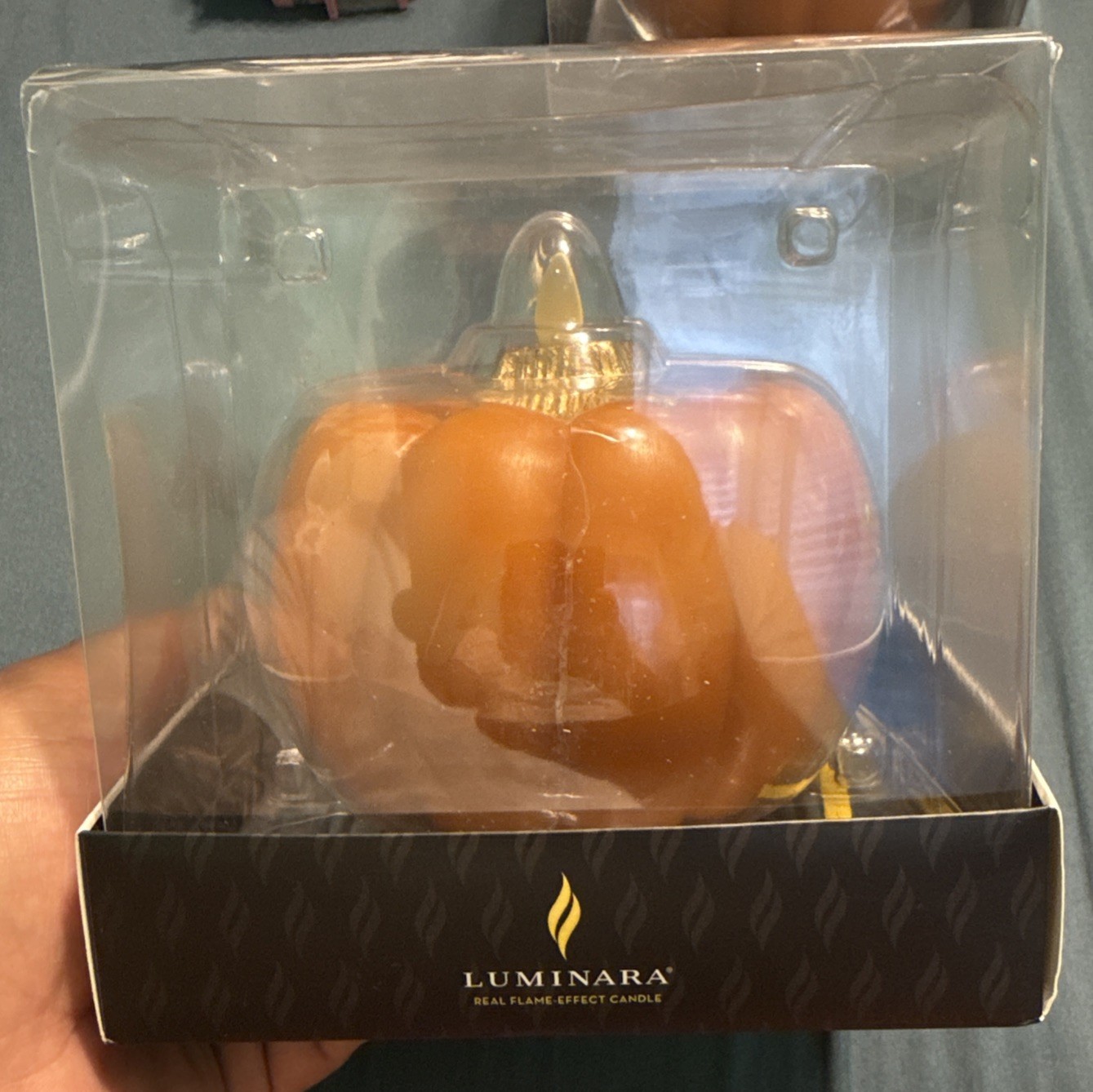 Luminara Halloween Autumn Fall Wax Pumpkin Candle battery Op New In The Box