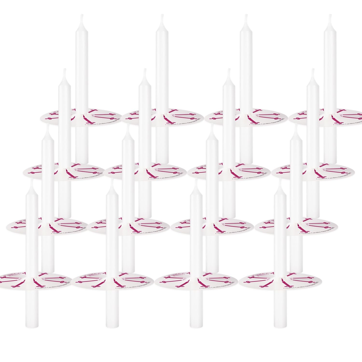 5Inch White Unscented Taper Candles Drip Protectors Church Vigil 50 PCS