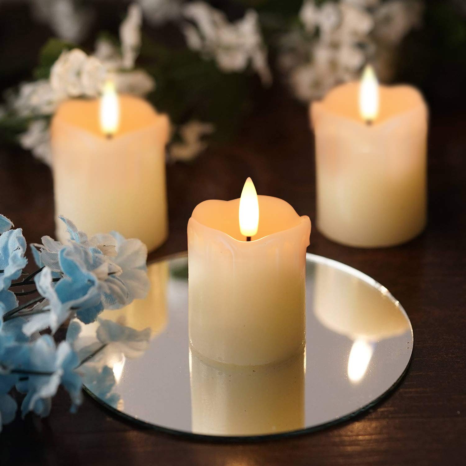 2″x2″ Real Wax Flameless LED Votive Candles, 6H Timer, 6 Pack