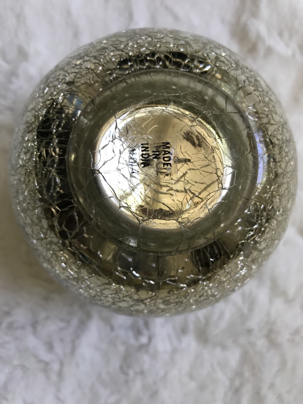 New Vanilla Candle In Beautiful Glass Jar, 4 1/4” X 4 1/2”, India