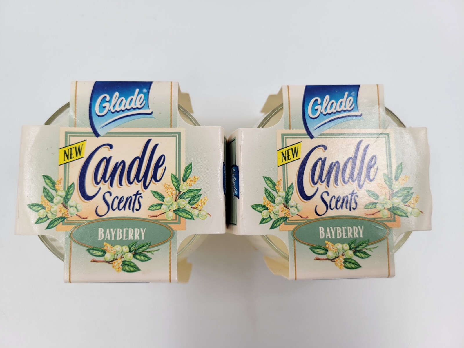 Glade Scents Bayberry Candles 4 oz 1997 Made In Canada. BrandNew! Rare 2 Vintage