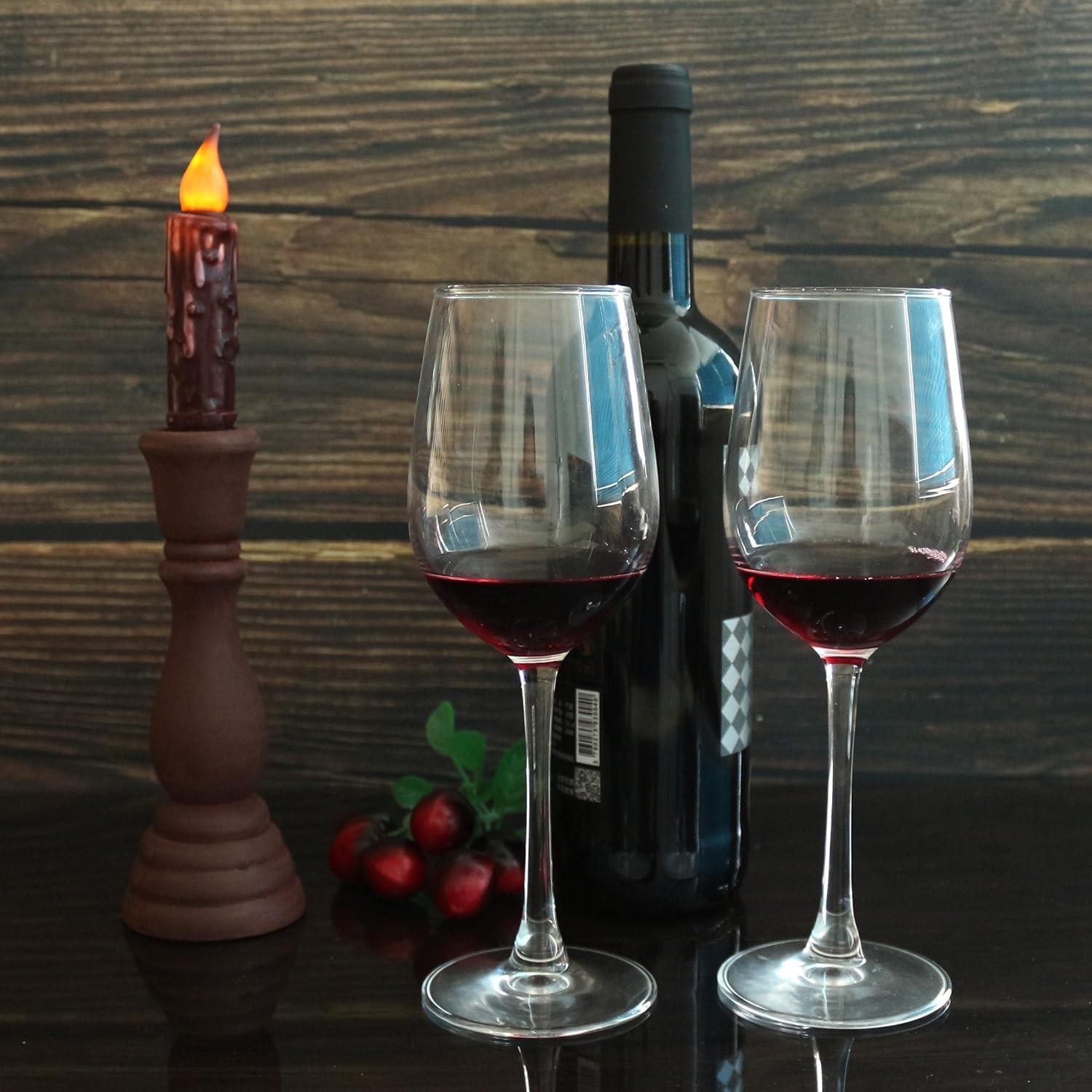 Real Wax Hand Dipped Battery Operated LED Timer Taper Candles Country Primiti…