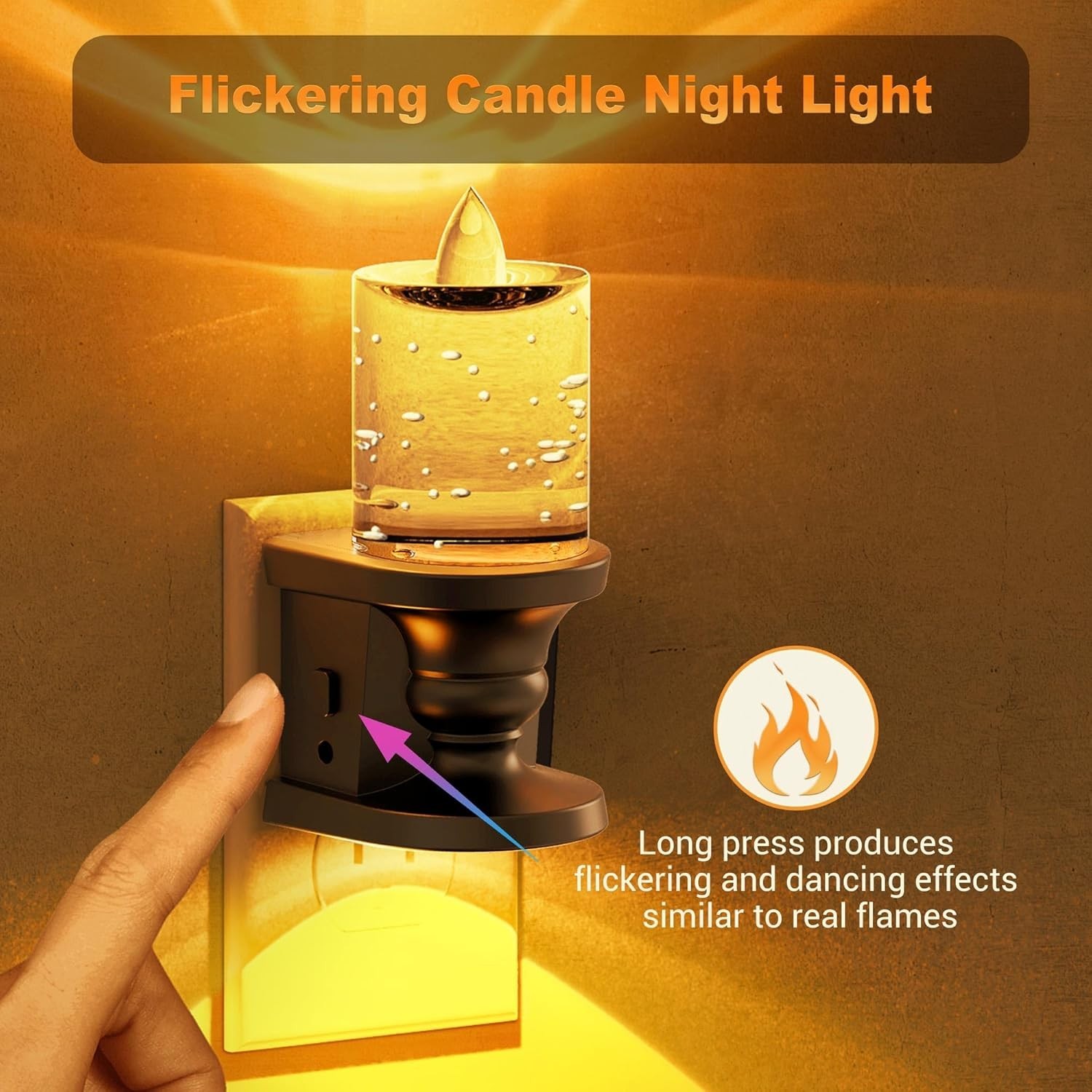 Flameless Candle Night Light Dimmable Nightlight Plug in Wall LED Candle Ligh…