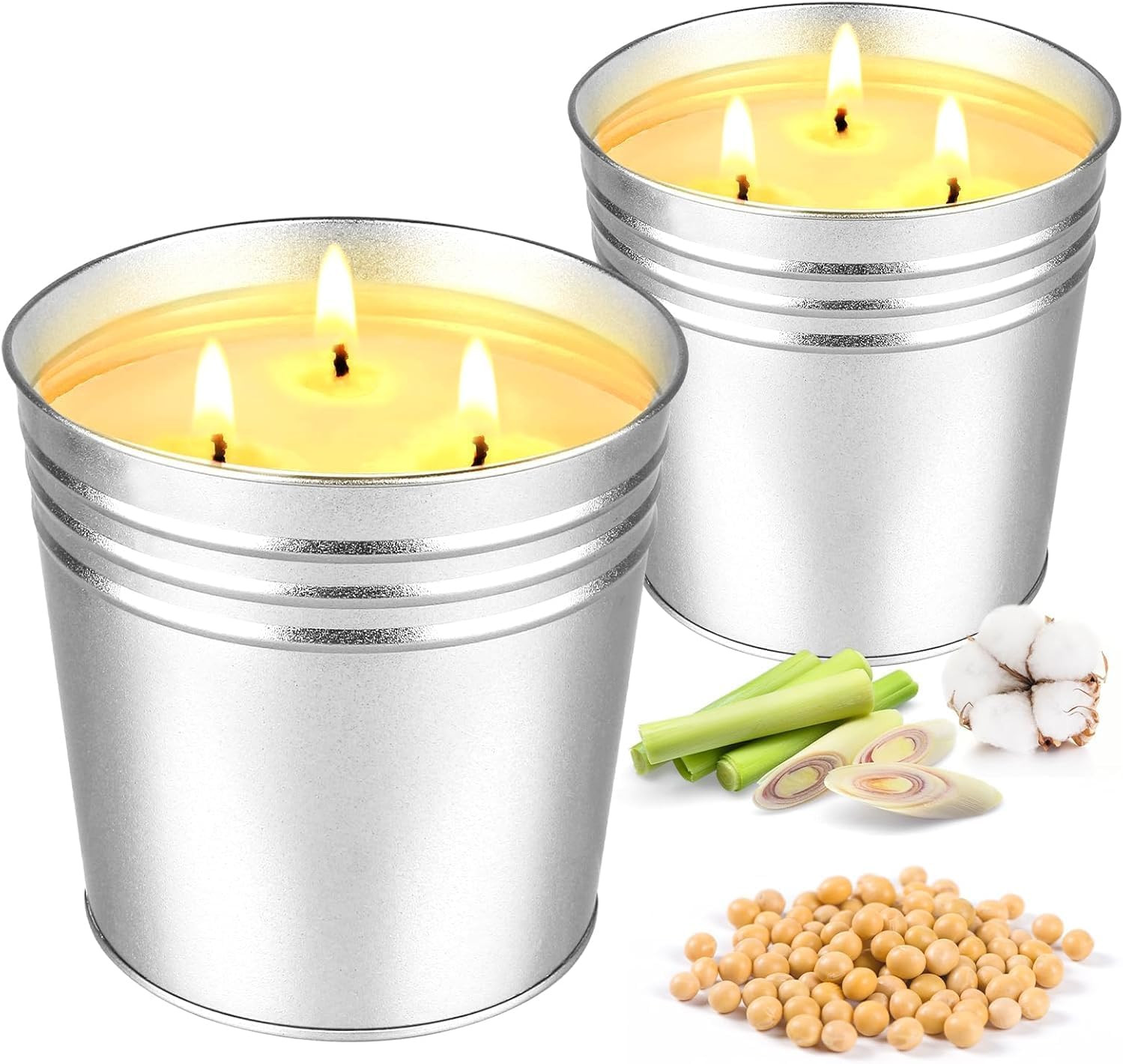 Set of Citronella Outdoor Candle – 17 Oz Large -Wick Soy Wax Candle with up to