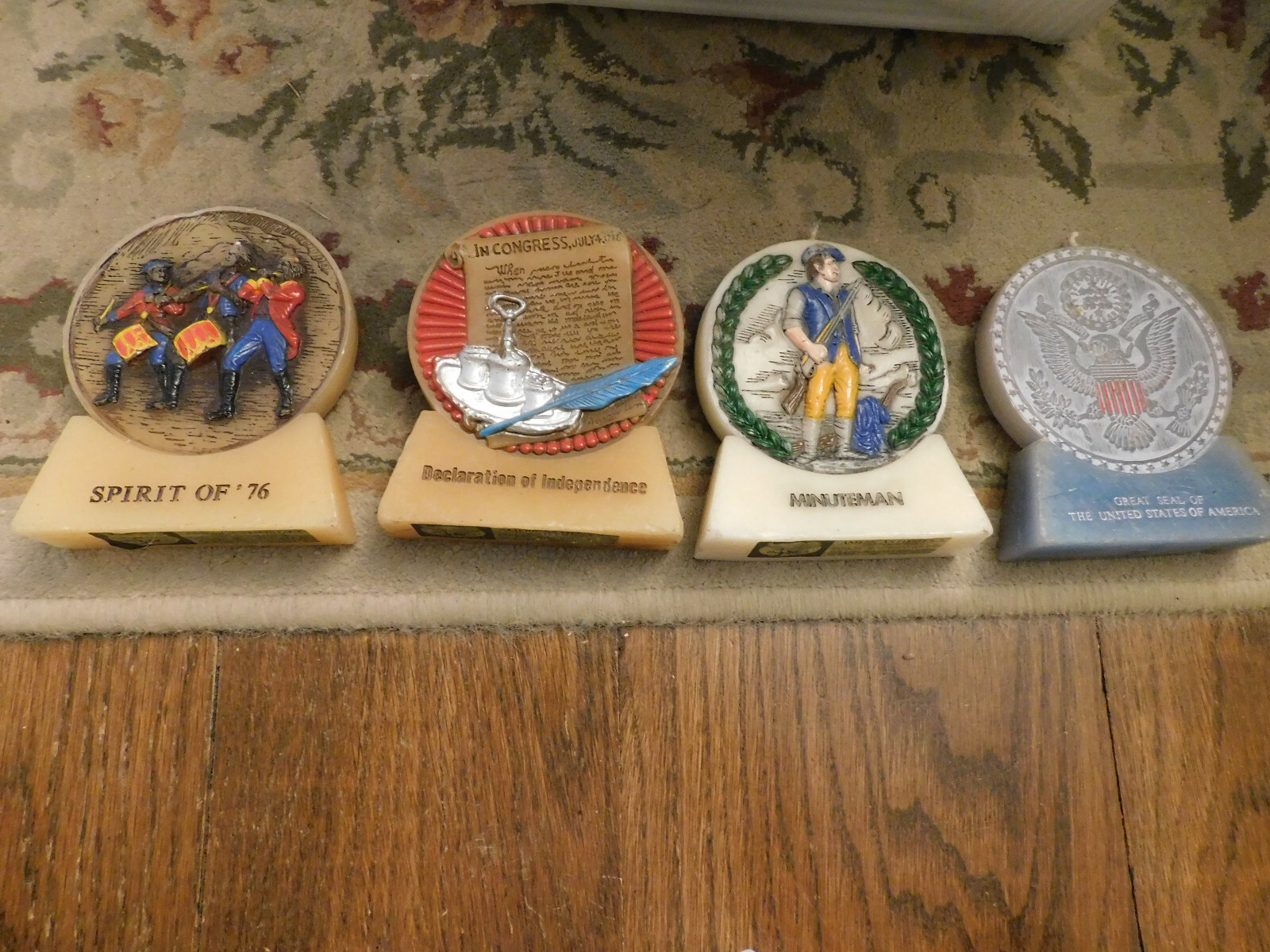 Vtg Lot America’s Heritage Minuteman Seal United States Spirit 76 Molded Candles