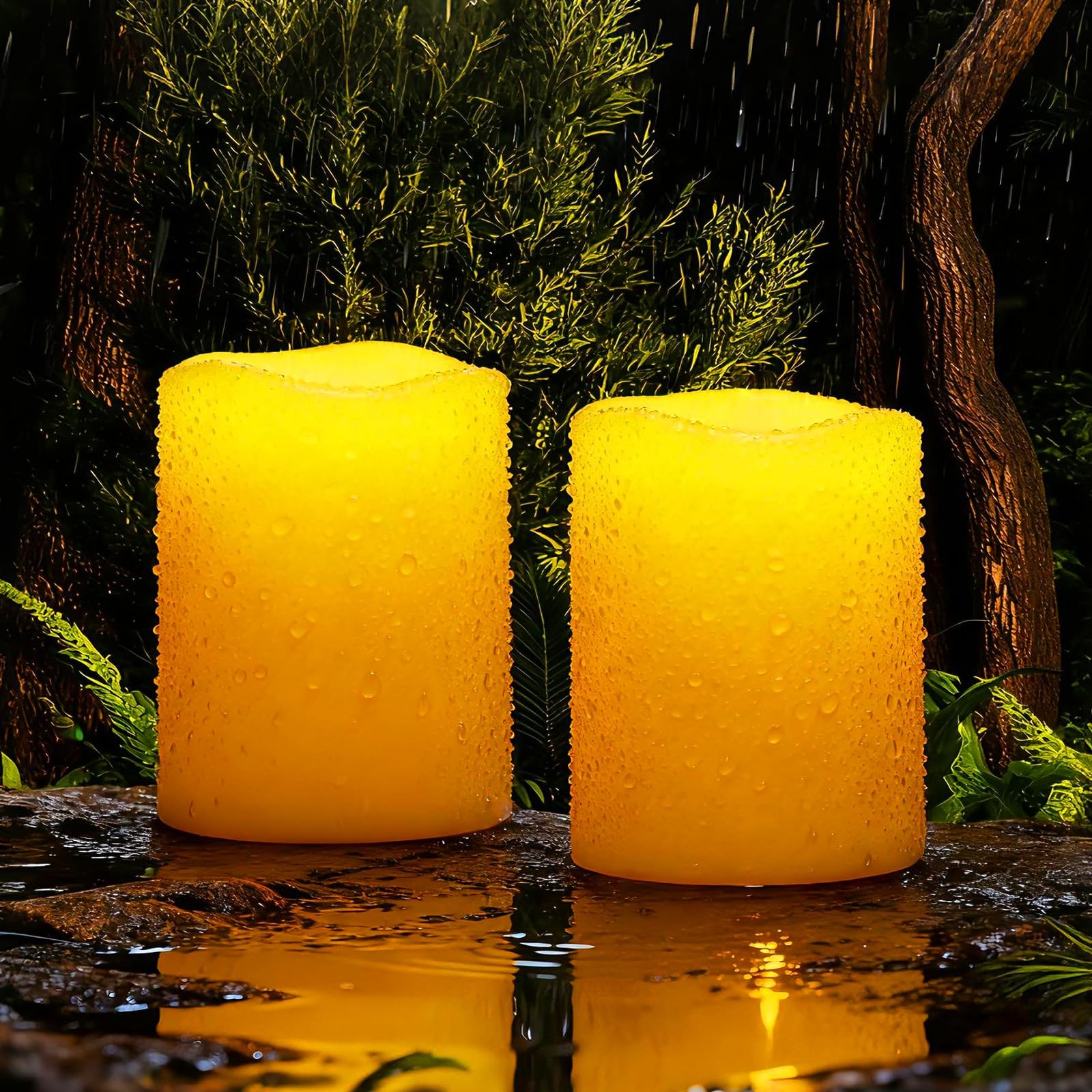 Solar Candles Outdoor Waterproof, Rechargeable Candles, Solar Powered Flamele…