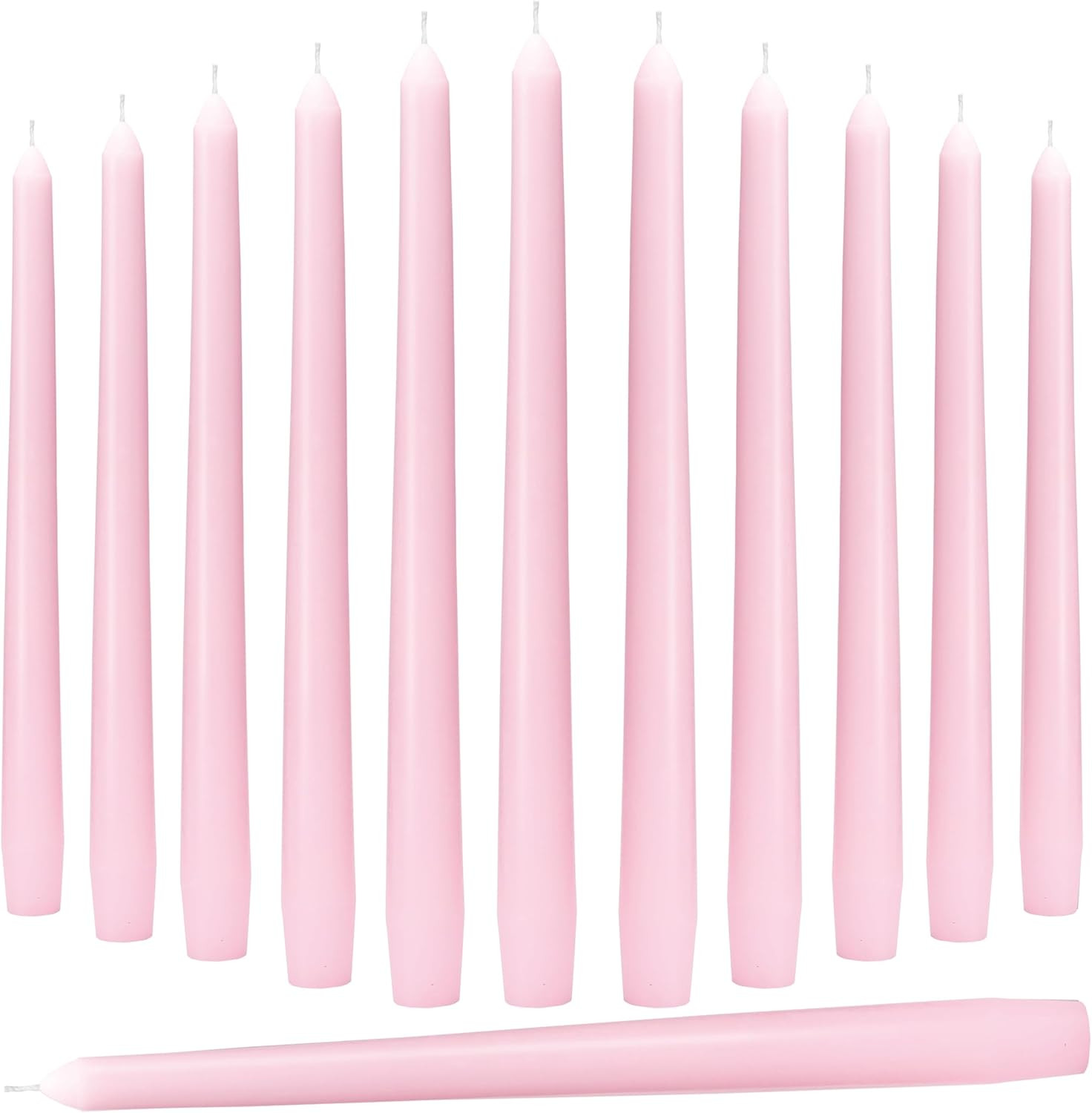 Pink Taper Candles 10-Inch – Pink Candlesticks 12 Pack Dripless Tapered Candle U