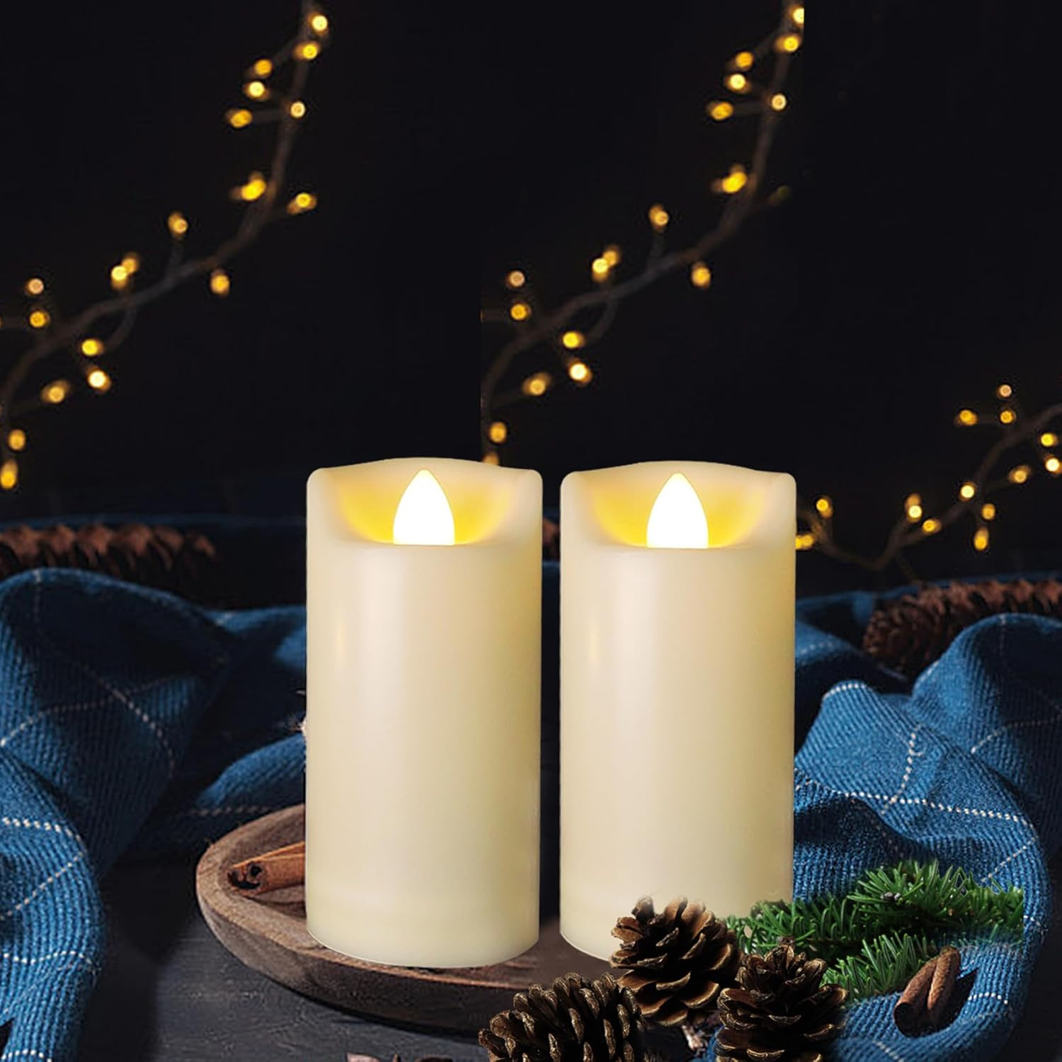 4 Pack LED Battery Operated Candles 2″x4″ Plastic Flickering Flameless Candle…
