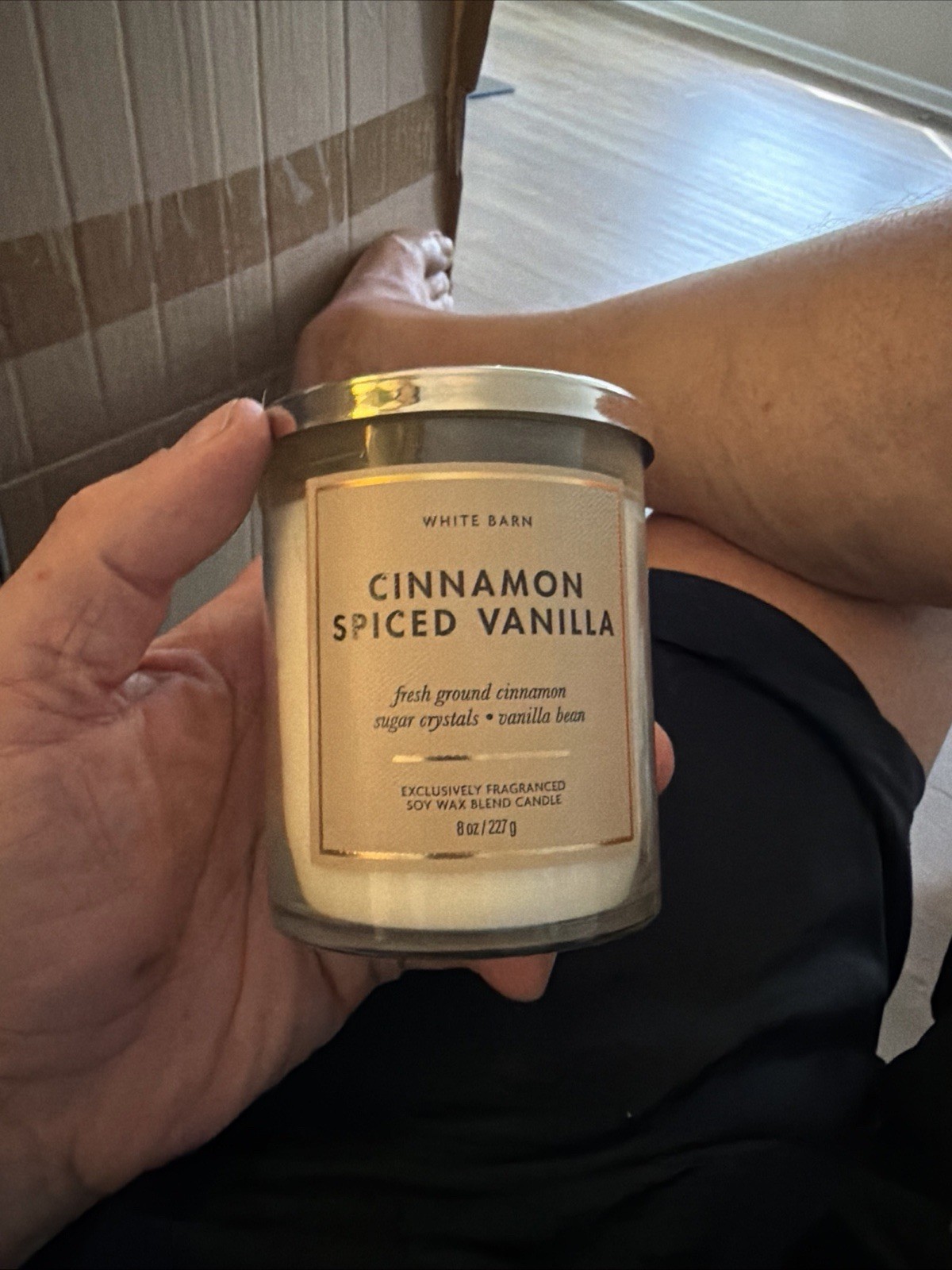 White Barn CINNAMON SPICED VANILLA Singl Wick Scented Candle 8oz Bath & Body Wor