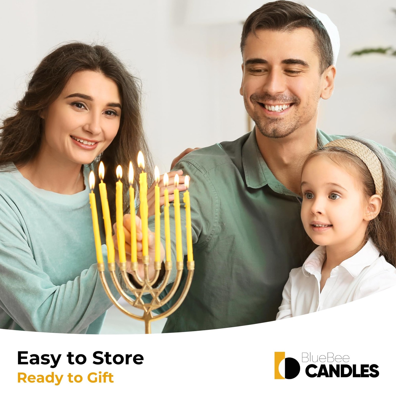 BlueBee Pure Beeswax Candles Bulk for Home – 50pcs Tall Thin Taper Candles, H…