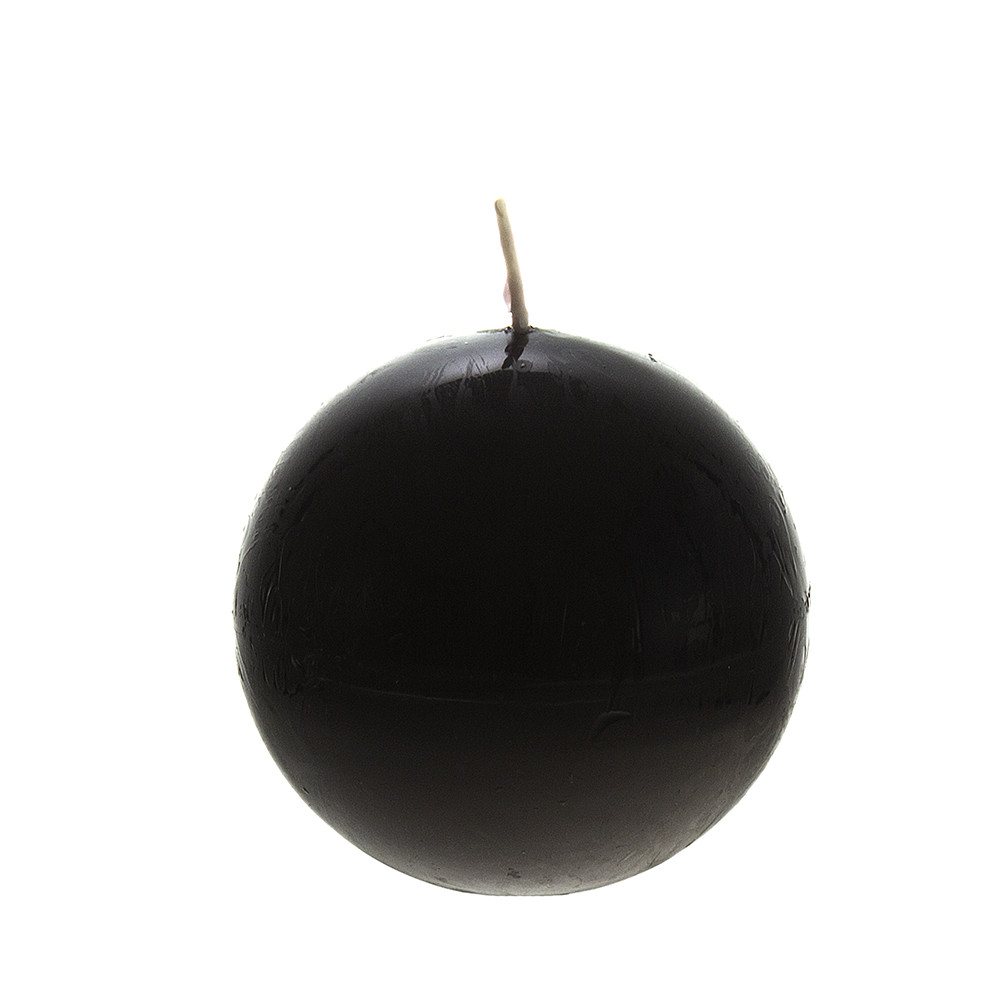 Mega Candles – Unscented 3″ Hand Poured Round Premium Ball Candle Black 6PCS