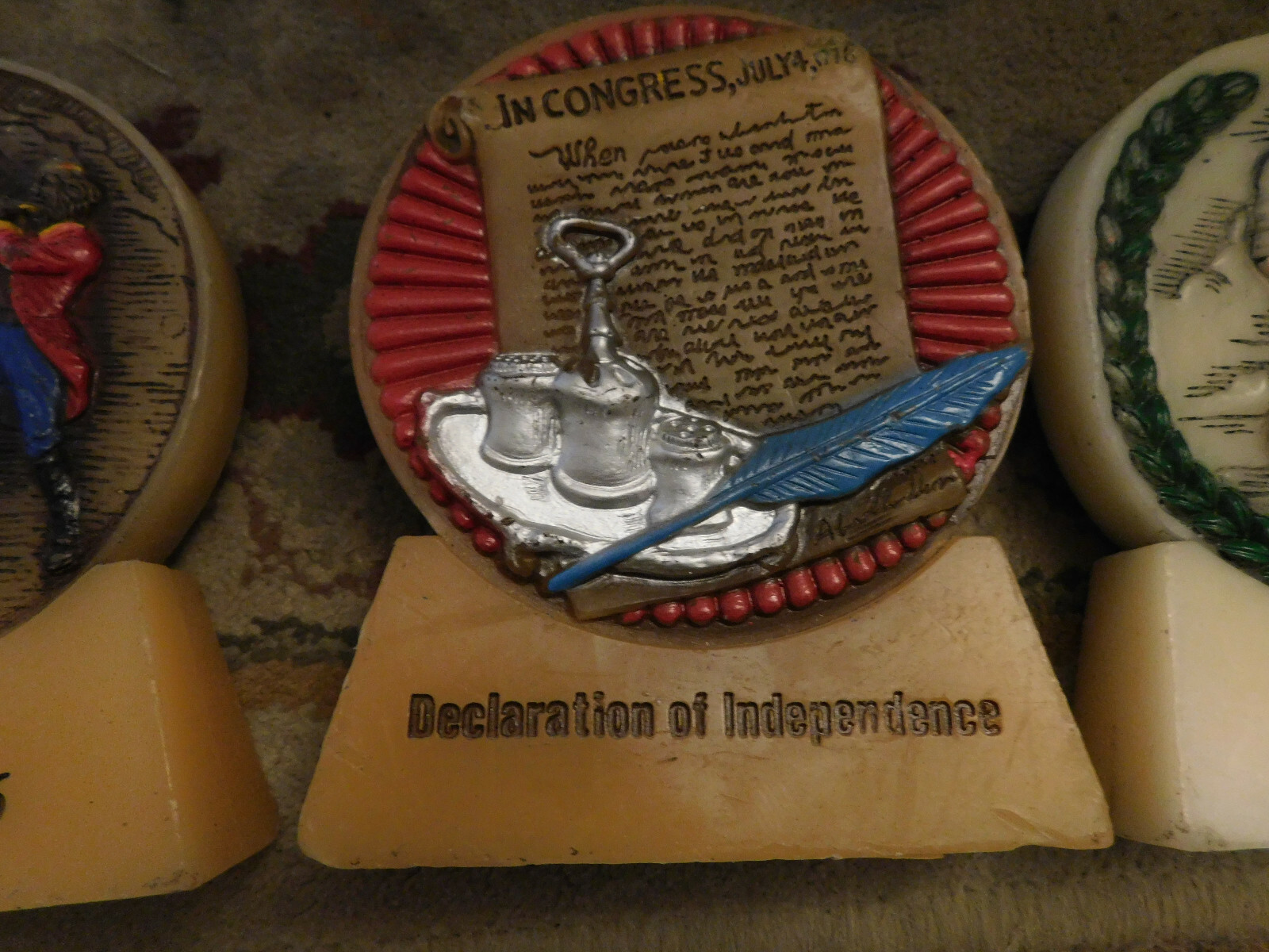 Vtg Lot America’s Heritage Minuteman Seal United States Spirit 76 Molded Candles