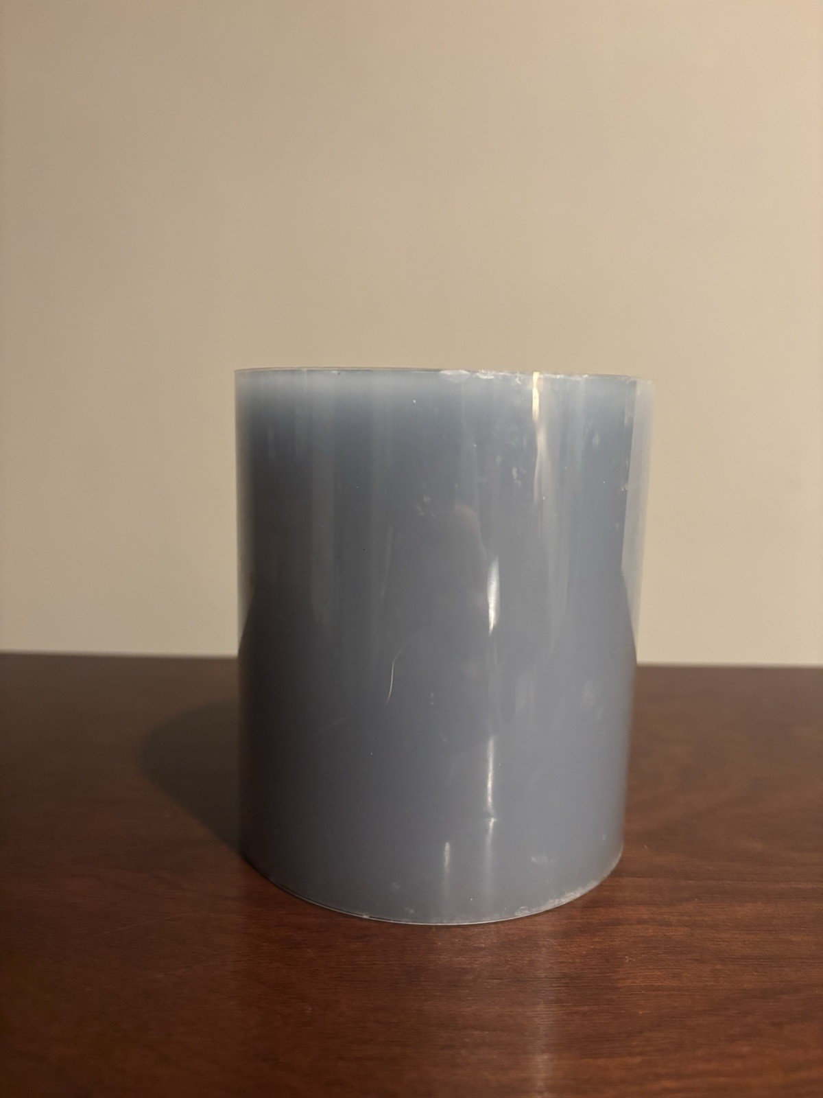 Pottery Barn Unscented Pillar Candle 4” x 4.5” Blue 60 Hour Burn Time ~ New 👀