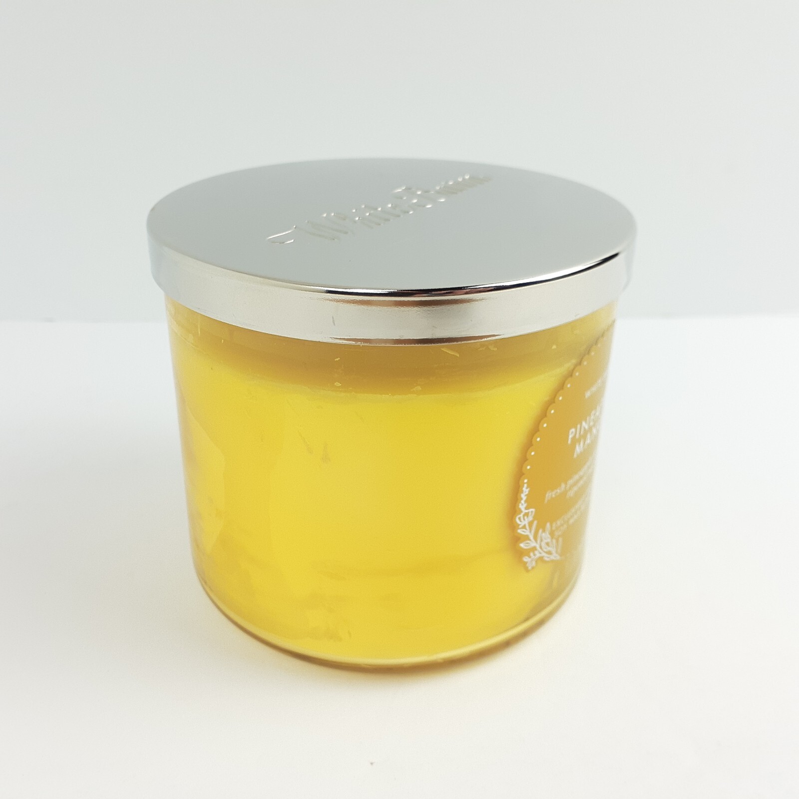 White Barn Pineapple Mango Scented 3 Wick Candle Burns 25-45 Hrs 14.5oz Fruit