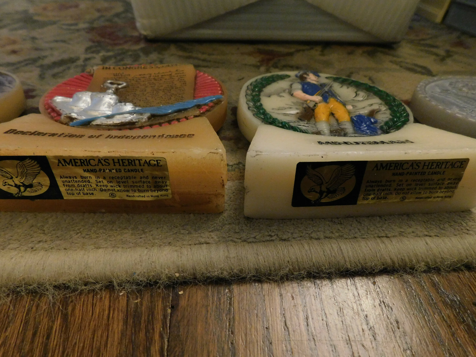 Vtg Lot America’s Heritage Minuteman Seal United States Spirit 76 Molded Candles