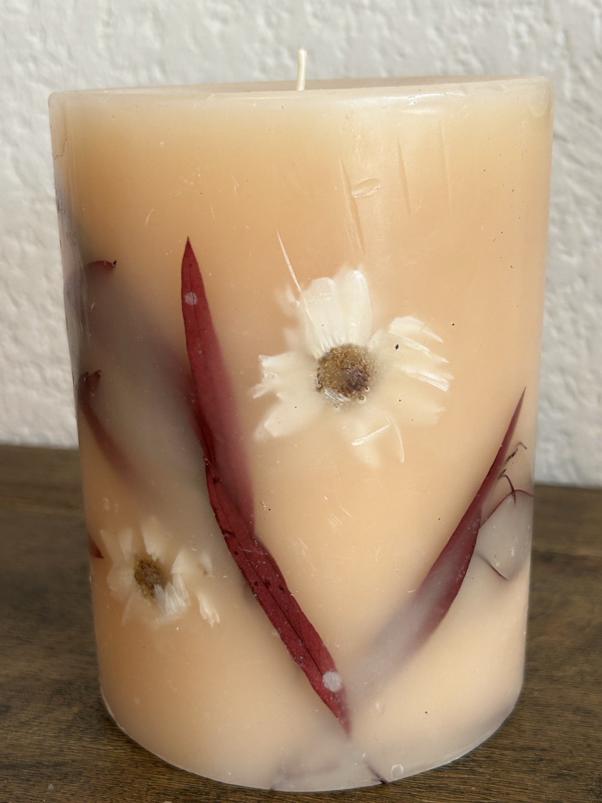 Botanical Large 6″ Round Candle with Exotic Flowers Made In El Salvador