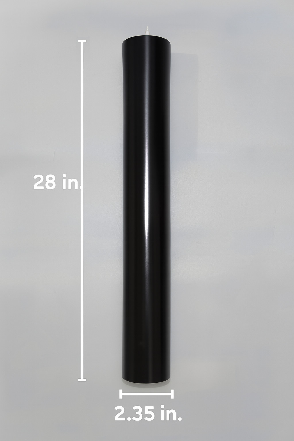Black Pillar Candle 28 inch Tall Unscented Gothic Wedding Altar Centerpiece