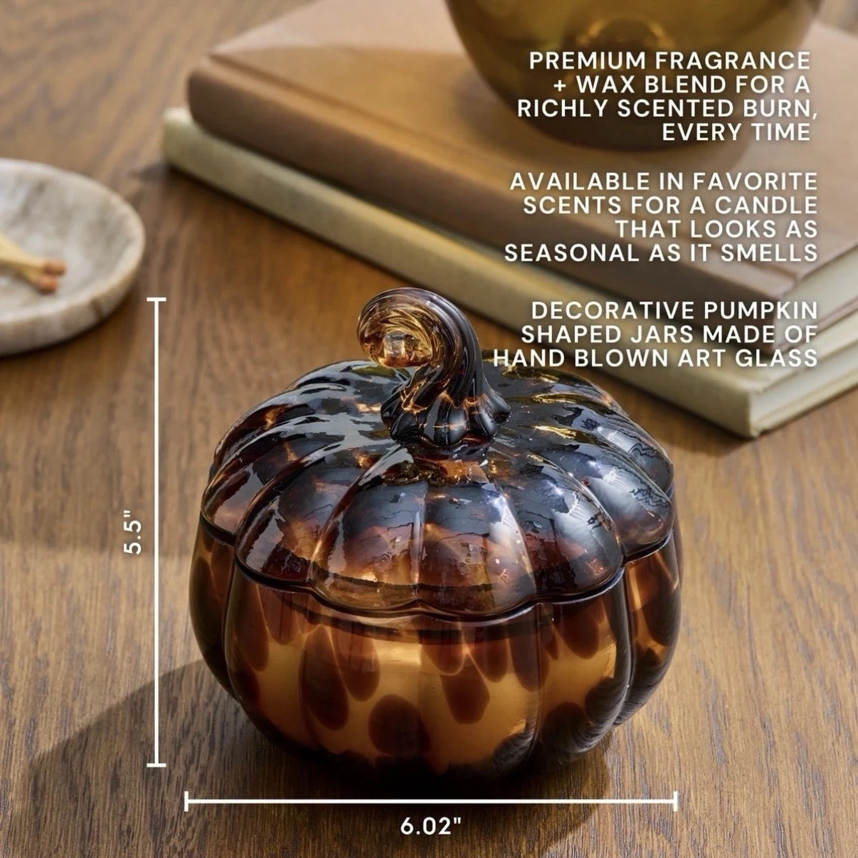 Better Homes & Gardens Apple Pumpkin Confetti Figural Glass Pumpkin Candle 8 oz