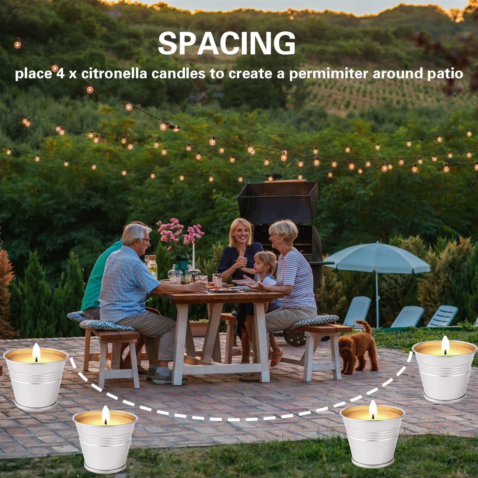 Citronella Candles Outdoor, 12 Pack Citronella Candle Set Made with Citronella O