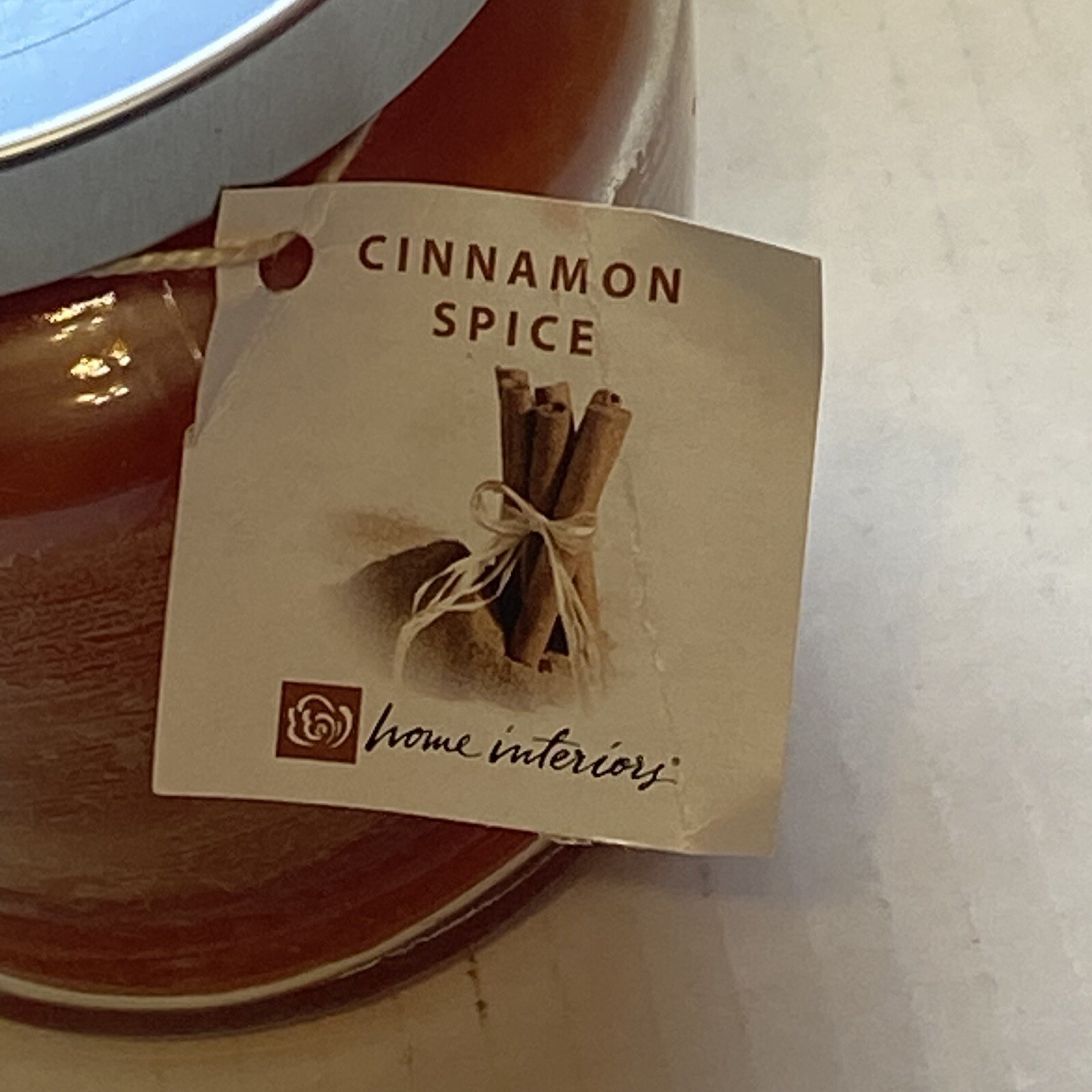Home Interiors Cinnamon Spice Glass Jar Candle 12 oz
