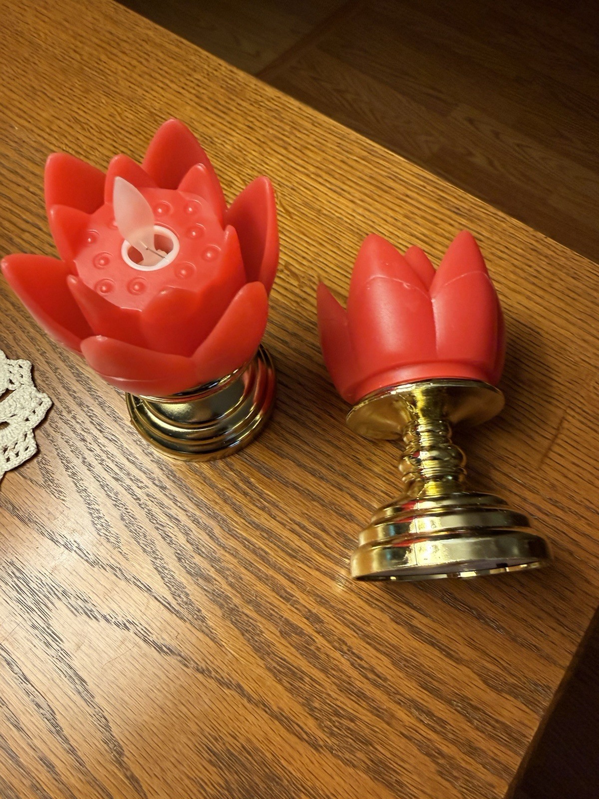 “2” LED Flameless Candles Battery Operated W/swaying Glow In Lotus Floral Shapes