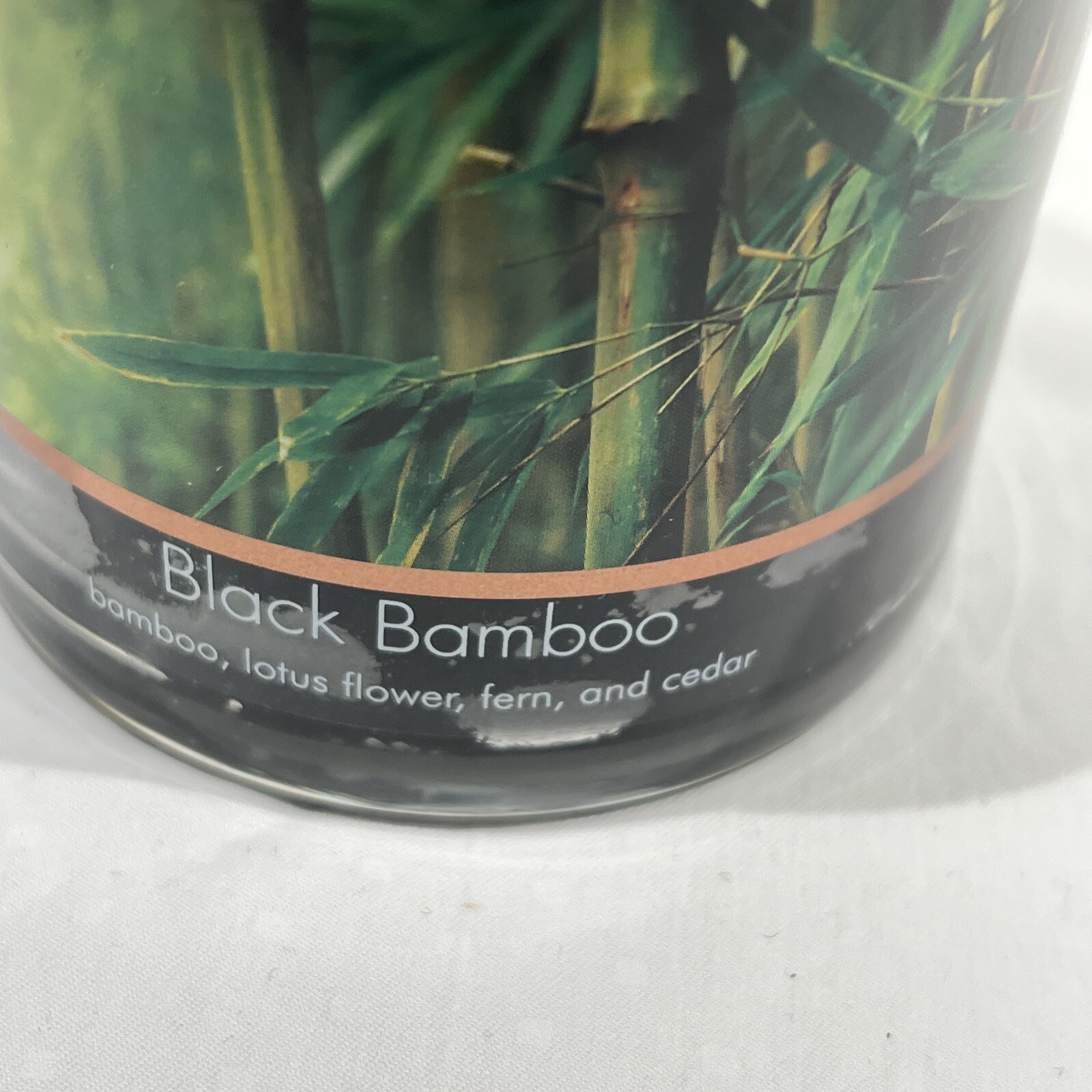 Village Candle Black Bamboo Glass Black Cap Scented Candle, 14 oz Discontinued