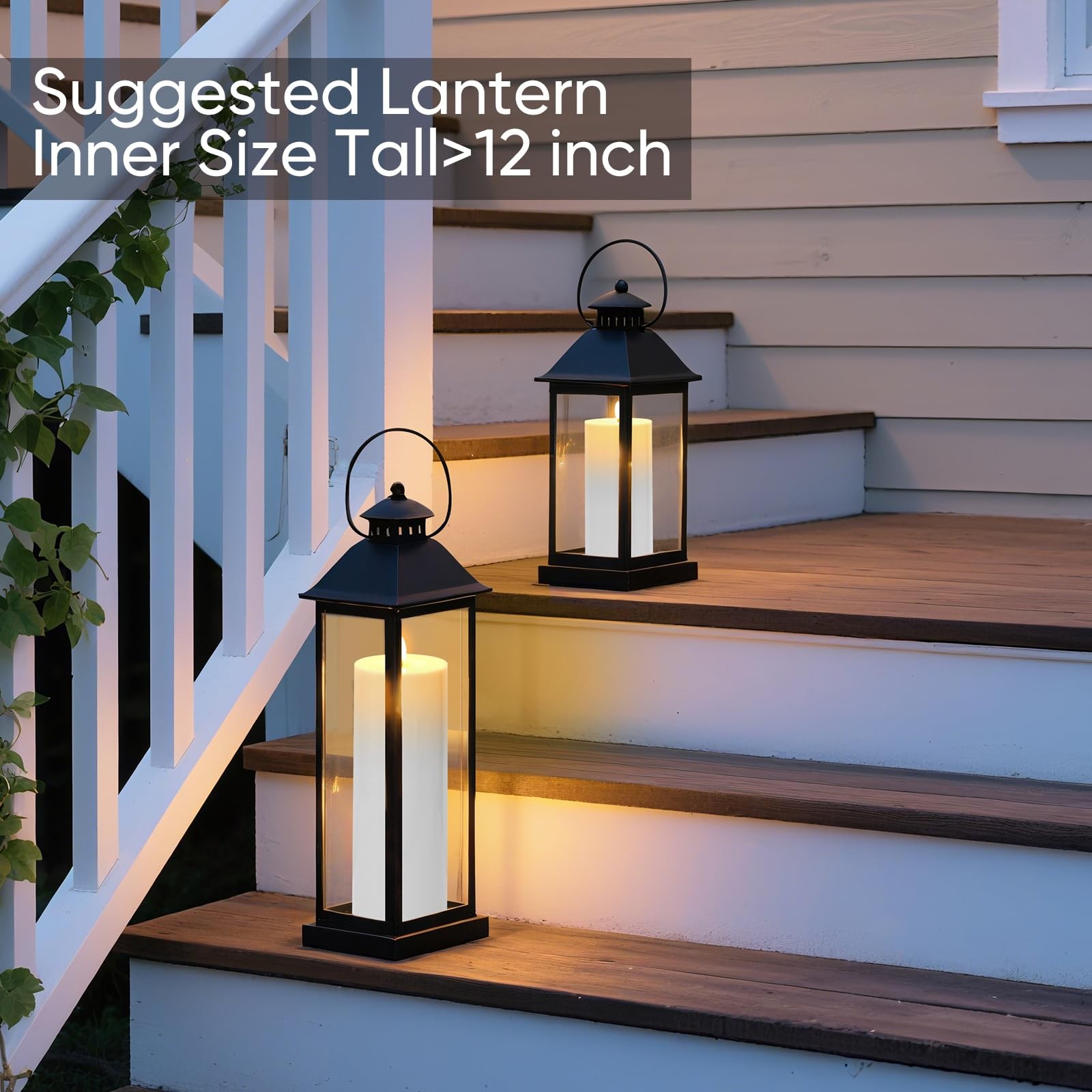 4” X 10” Large Waterproof Outdoor Flameless Candle, Battery Operated LED Ca…