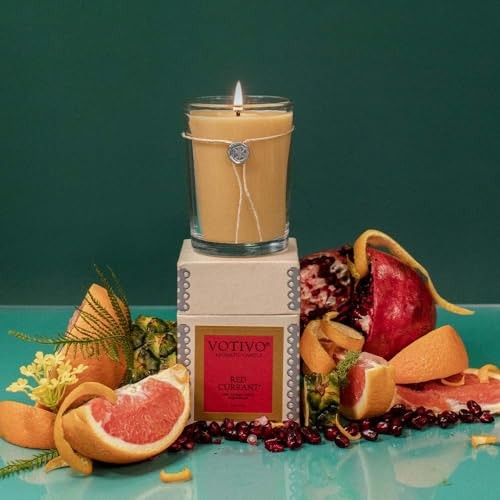 Votivo Red Currant 6.8 oz Aromatic Candle | Soy Wax Blend | Luxury Glass Jar