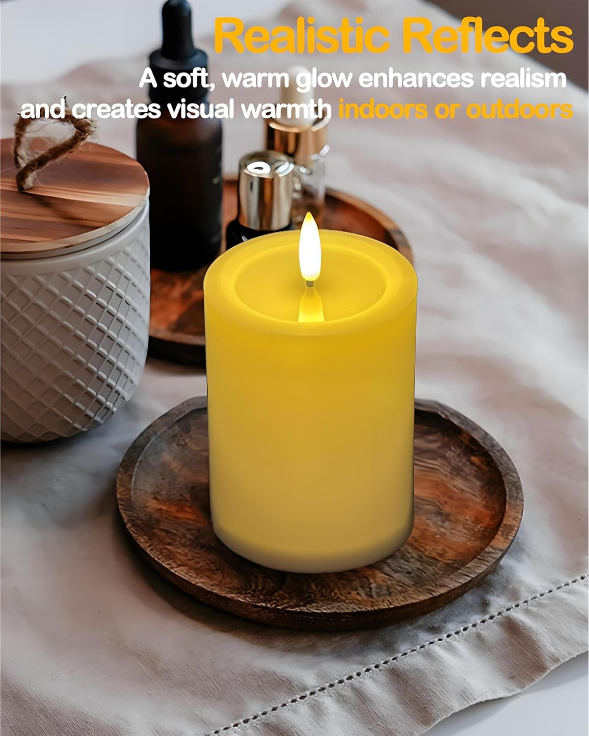 3″x4″ Outdoor Waterproof Flameless Candles with Remote and Timers, LED Candles,