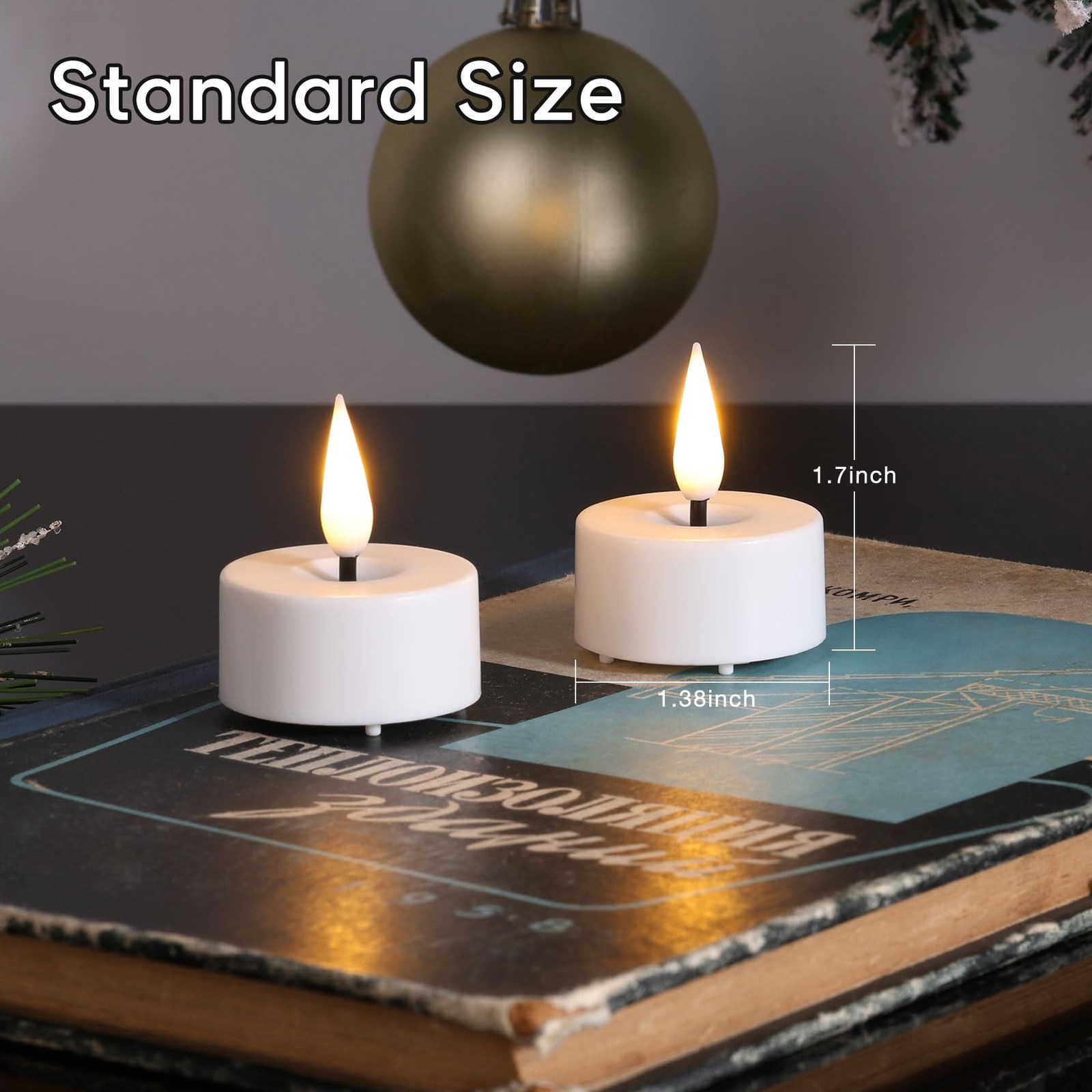 White LED Tealights with Remote Batteries, Flickering Flameless Tea Lights El…