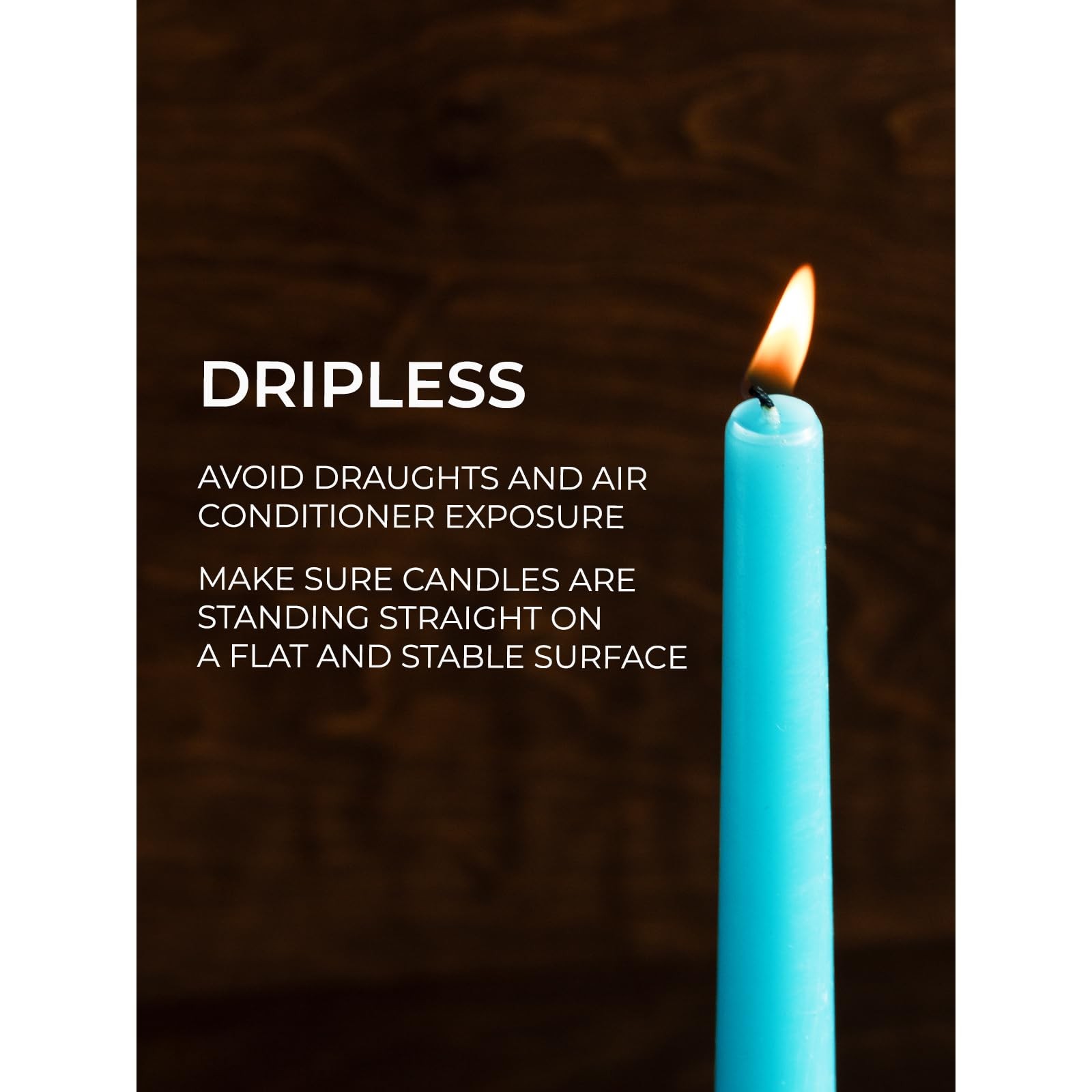 8 inch Taper Candles – Set of 12 – Dripless – Long Burning – Perfect for Dinn…