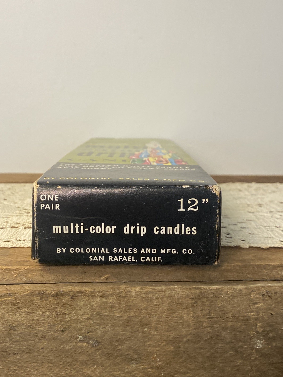 Vintage Venetian Drip Candle Multi-Color Rainbow 12” Taper Retro Home Decor (2)