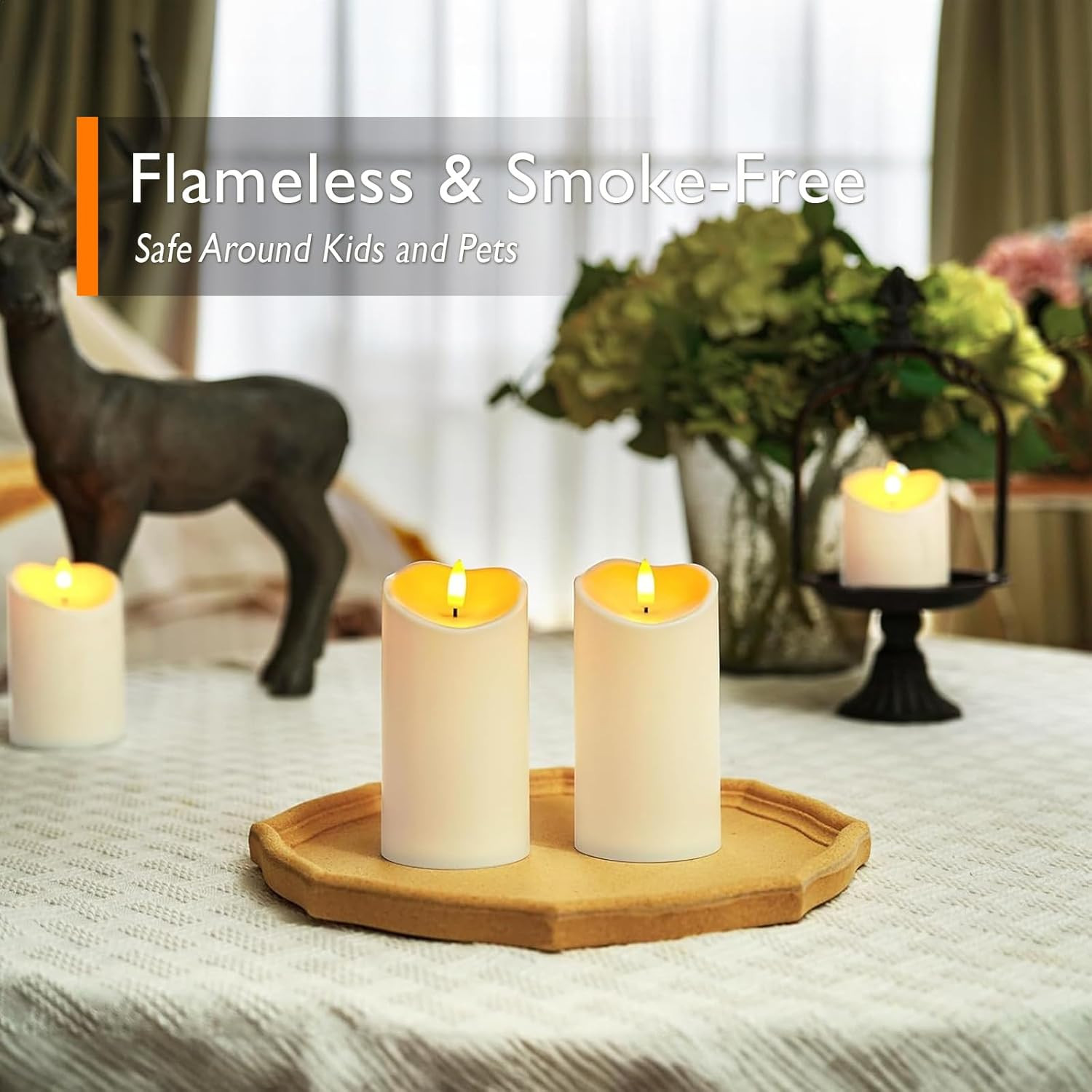 6″X3″ Outdoor Waterproof Flameless Candles, LED Candles, Battery Operated Candle