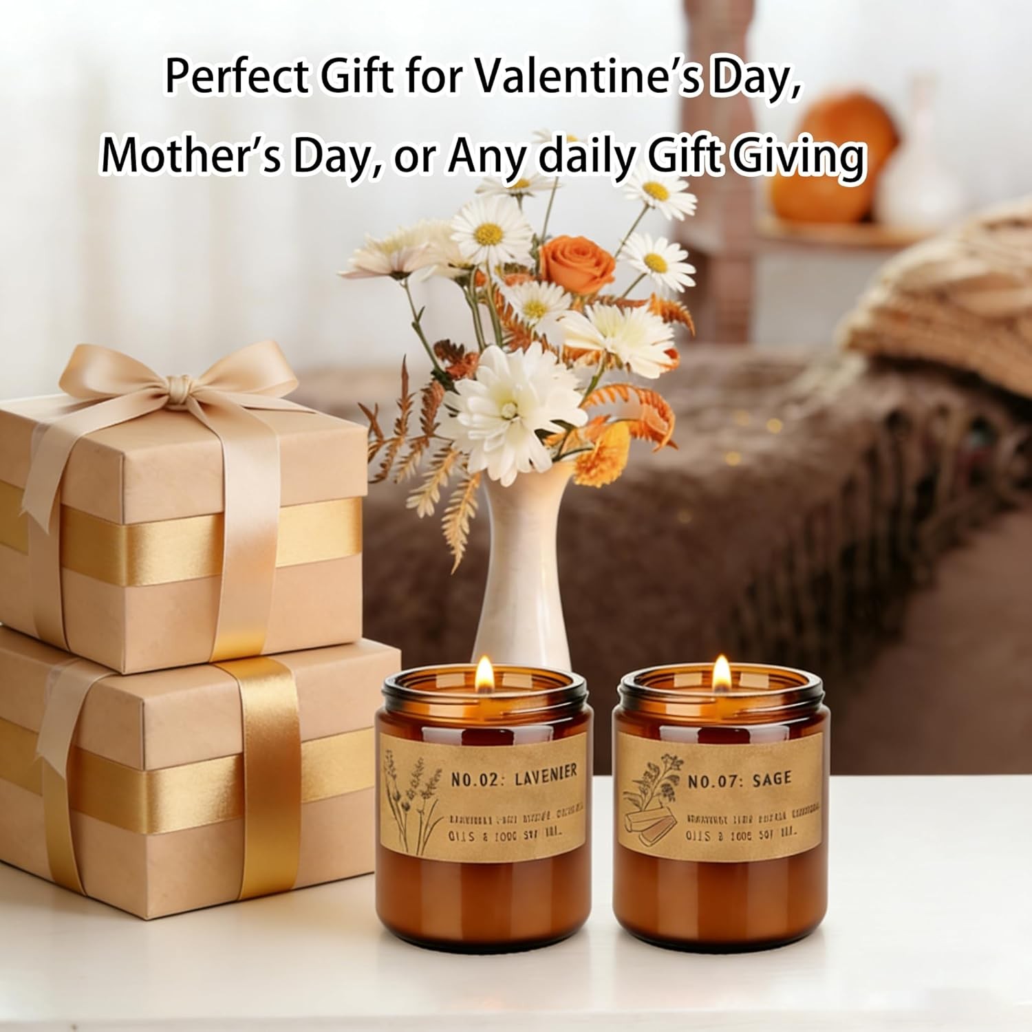 Scented Candles for Women � Large 36 Oz Scented Candle Gift Set for Birthday Val