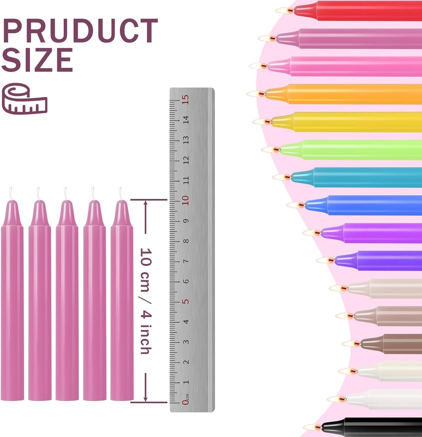 160 Pack Spell Chime Candles 4 Inch Multi-Colored Taper Candles Sticks for Ho…