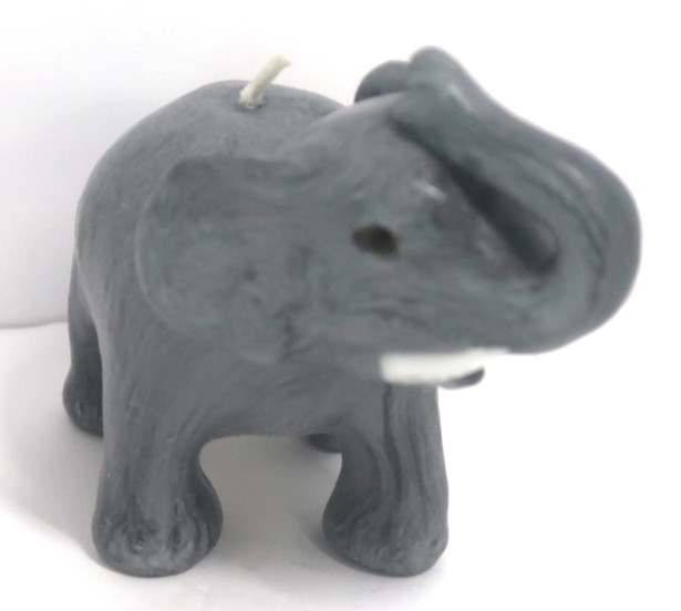 Gray Elephant Candle San Francisco Candle Co. 4 Inches Trunk Up Sm Imperfection