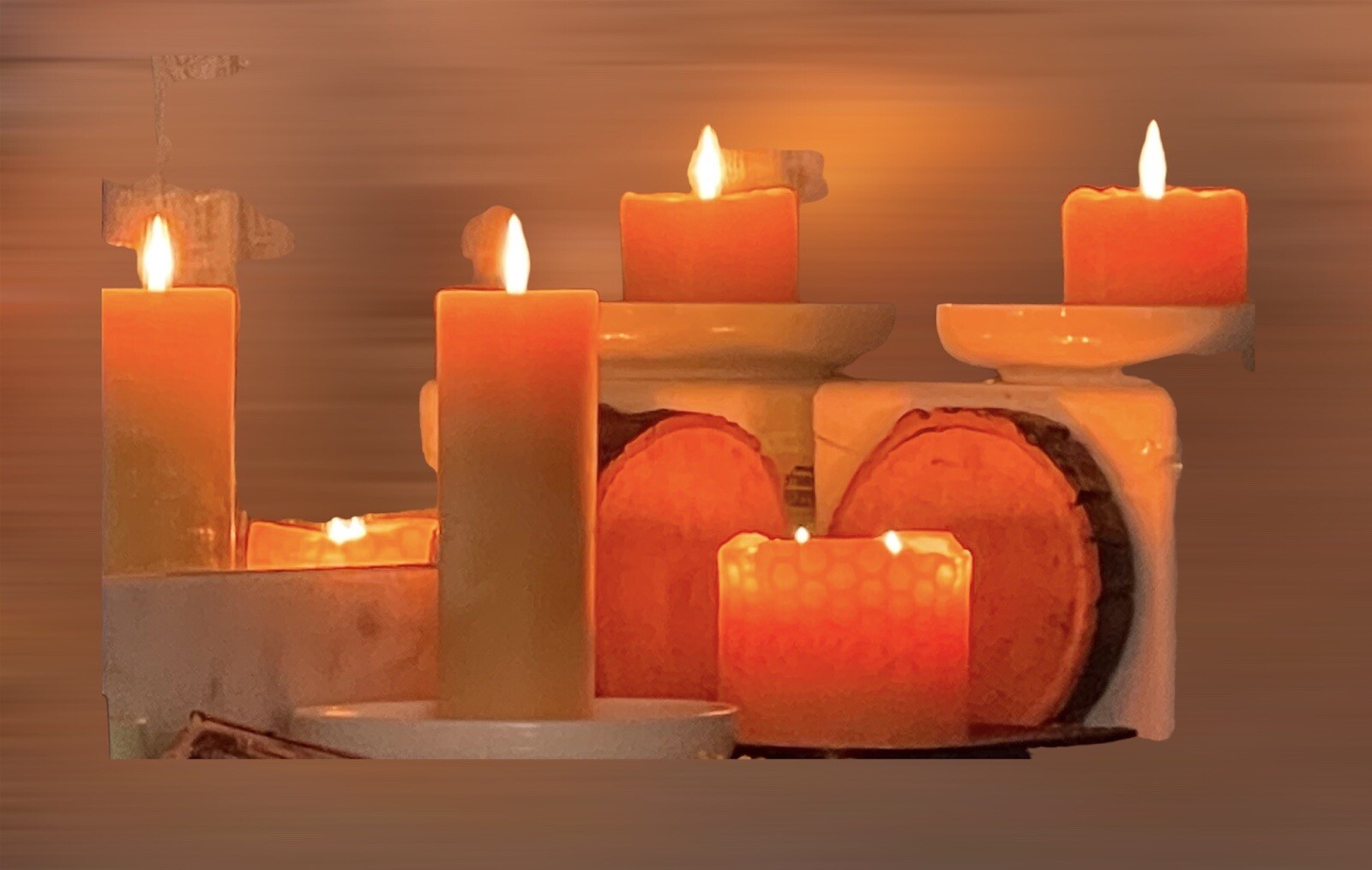Luxury large Beeswax Pillar, Unscented Candles, Made in Canada