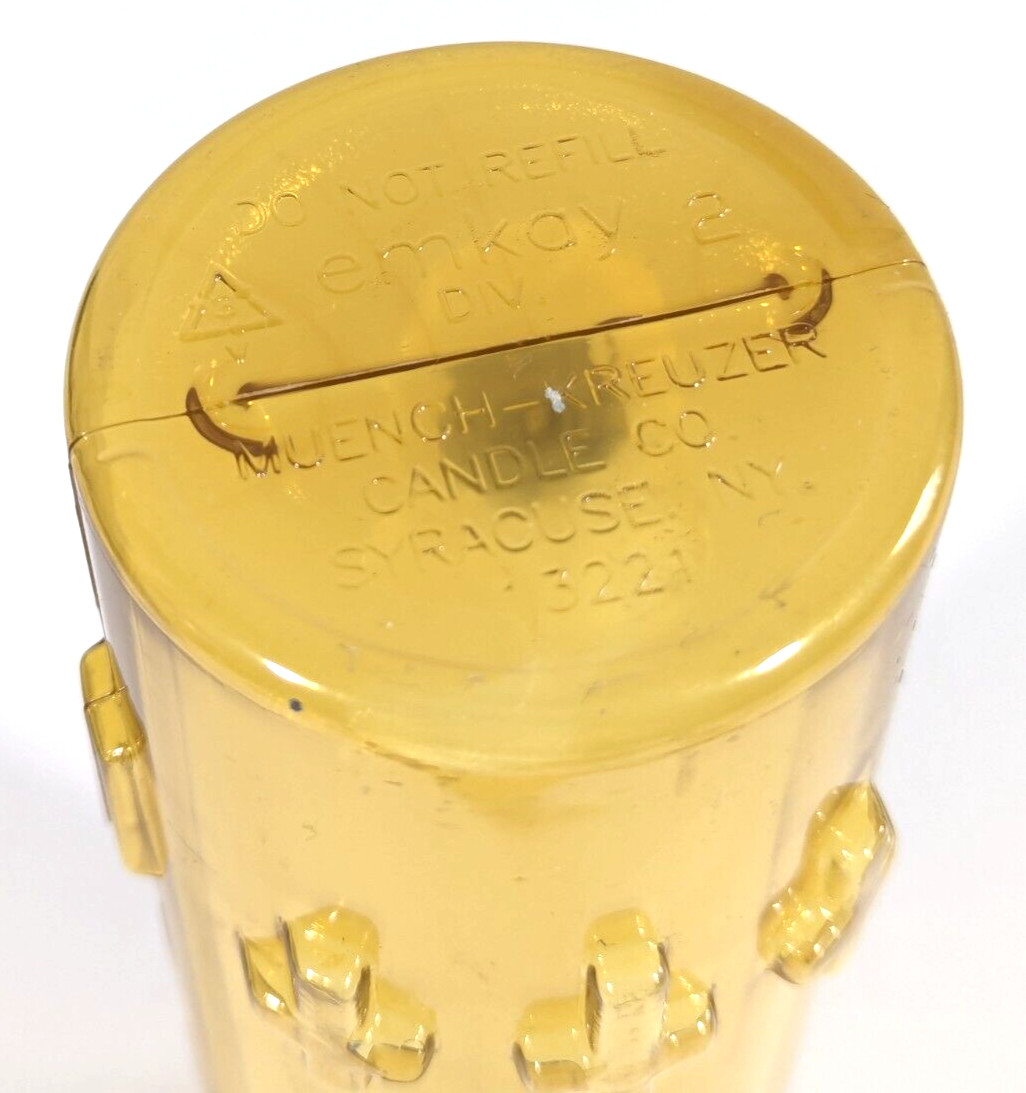 Emkay 7 Day Devotional Church Sanctuary Candle Yellow Plastic #13221 8″